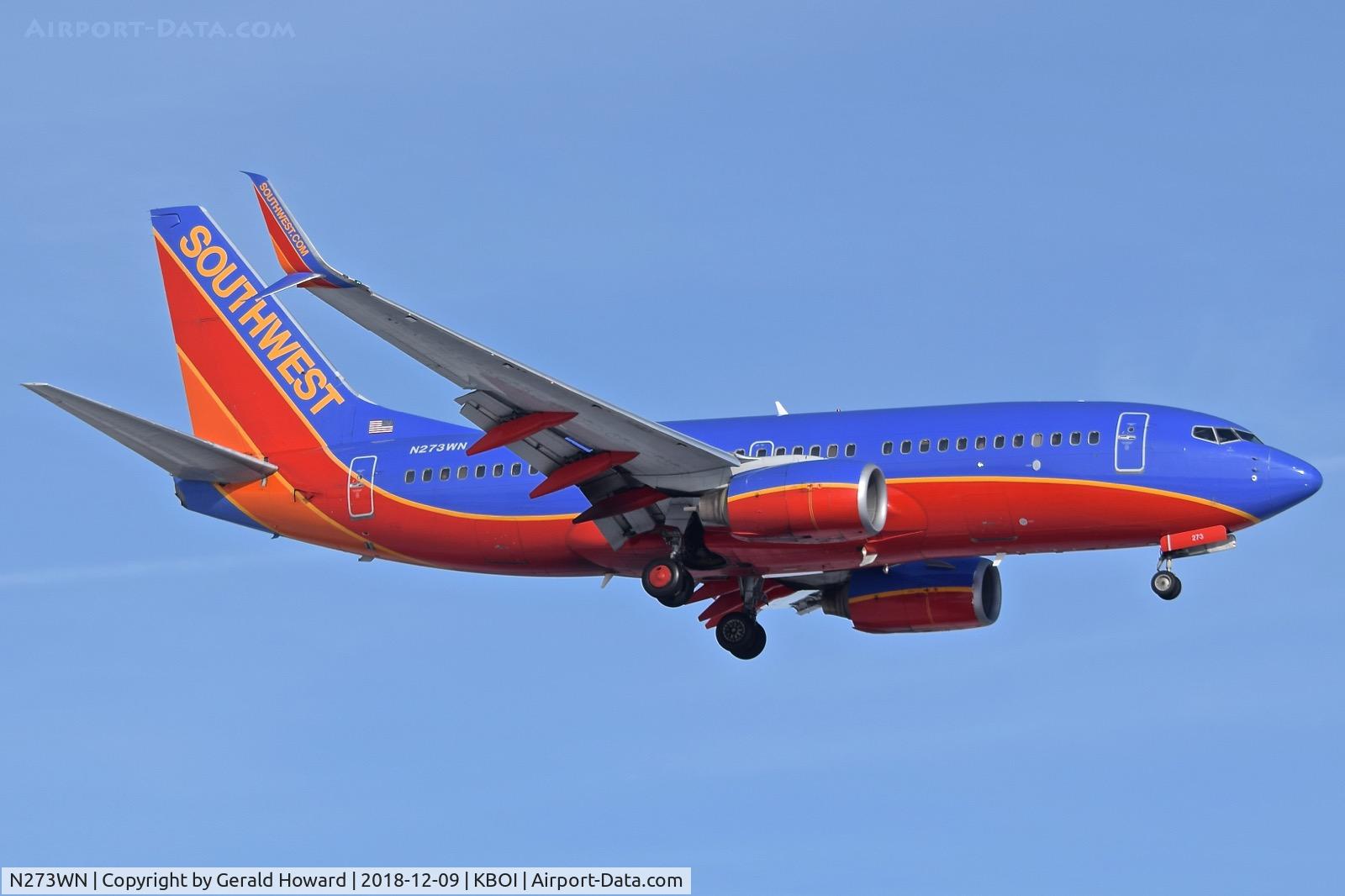 N273WN, 2007 Boeing 737-7H4 C/N 32528, Landing BOI.
