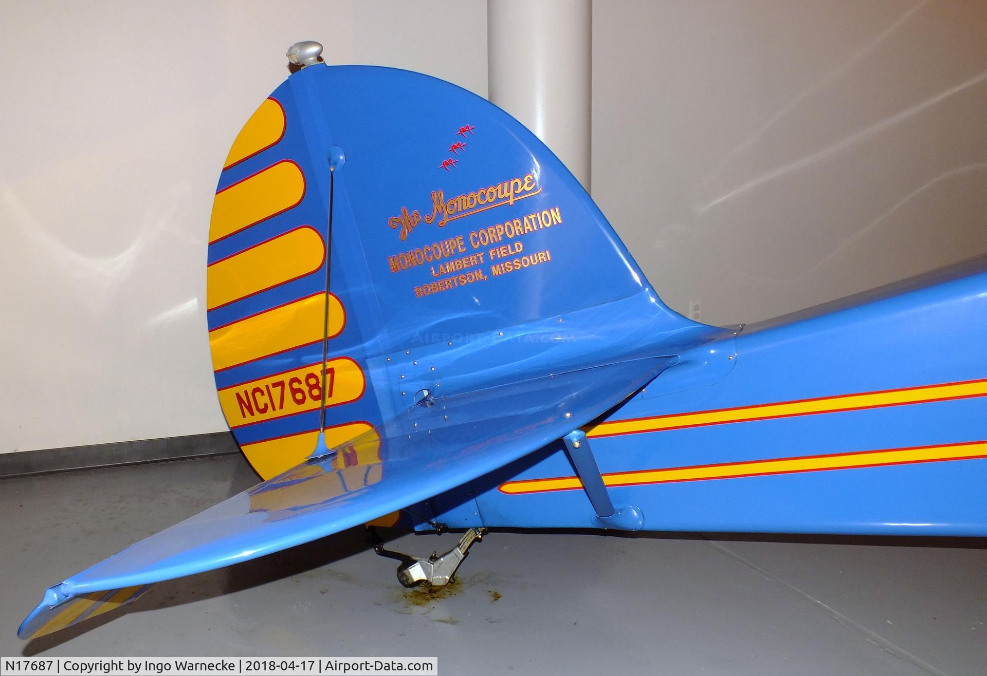 N17687, 1941 Monocoupe D145 C/N D-128, Monocoupe D-145 at the Wedell-Williams Aviation and Cypress Sawmill Museum, Patterson LA