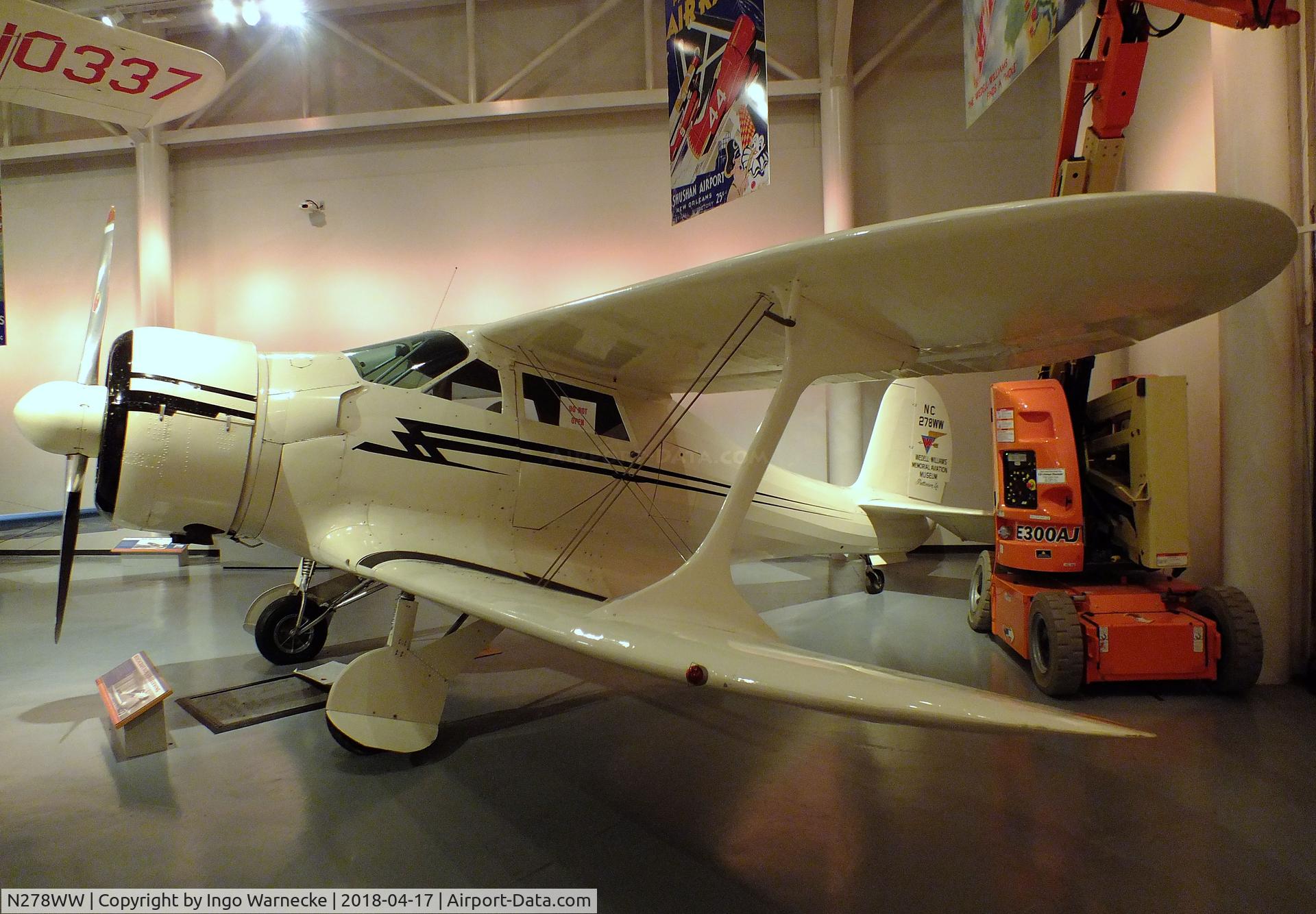 N278WW, 1939 Beech D17S Staggerwing C/N 264, Beechcraft D17S Staggerwing at the Wedell-Williams Aviation and Cypress Sawmill Museum, Patterson LA