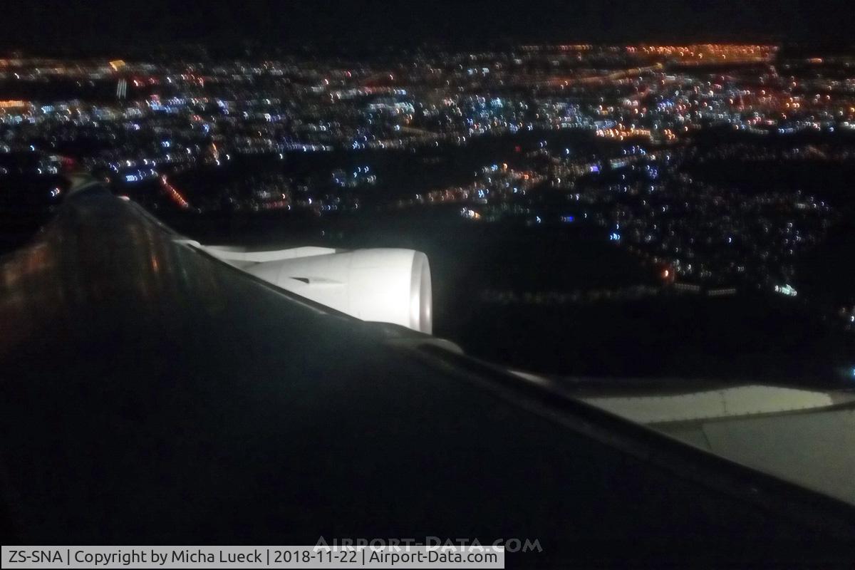 ZS-SNA, 2002 Airbus A340-642 C/N 410, Climbing out of Johannesburg, enroute to Perth