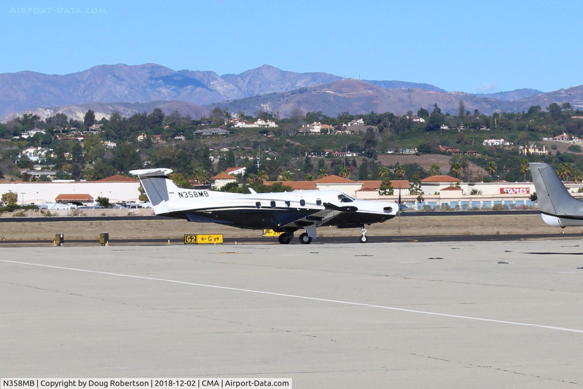 N358MB, 2011 Pilatus PC-12/47E C/N 1296, 2011 PILATUS PC-12/47E, one P&W(C)PT6A-67P Turboprop, 1,200 sHp for takeoff & climb, 1,000 sHp for cruise, taxi to Transient ramp tie-down after landing Rwy 26