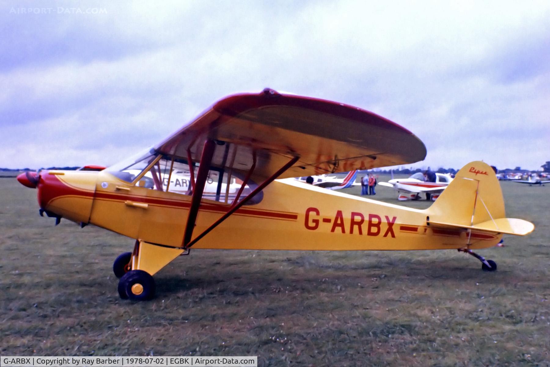 G-ARBX, 1960 Piper PA-18 Super Cub C/N 18-7355, G-ARBX   Piper PA-18-150 Super Cub [18-7355] Sywell~G 02/07/1978
