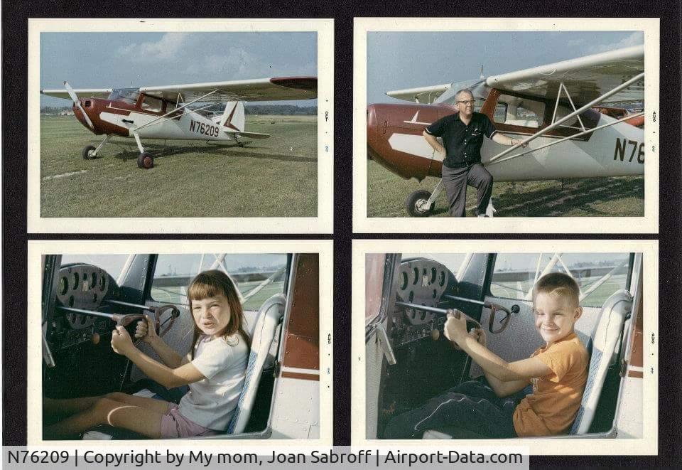 N76209, 1946 Cessna 140 C/N 10612, Early 60s. My dad's first plane. That was me with the duck face, and my brother.