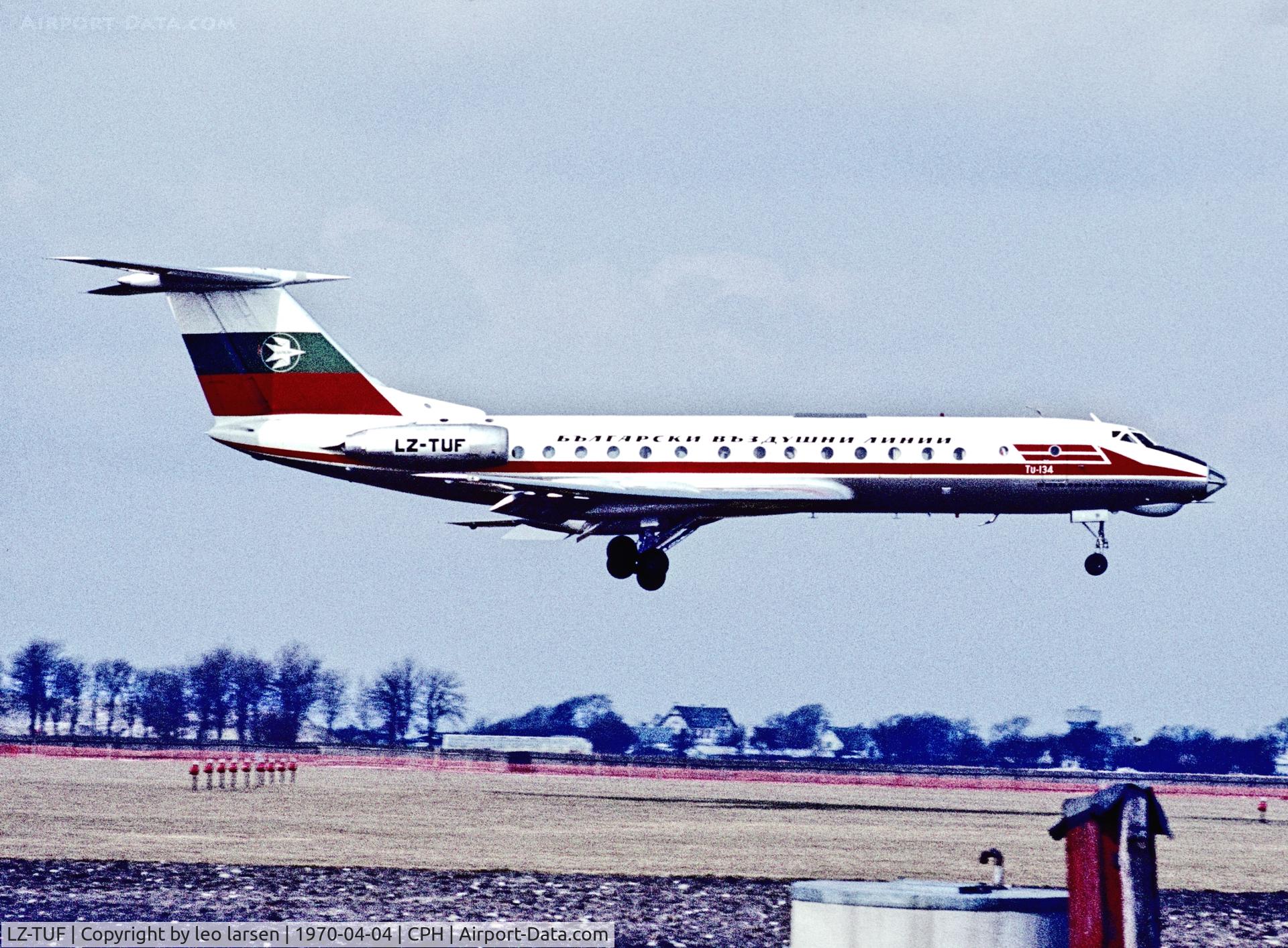 LZ-TUF, 1970 Tupolev Tu-134 C/N 0918, Copenhagen 4.4.1970