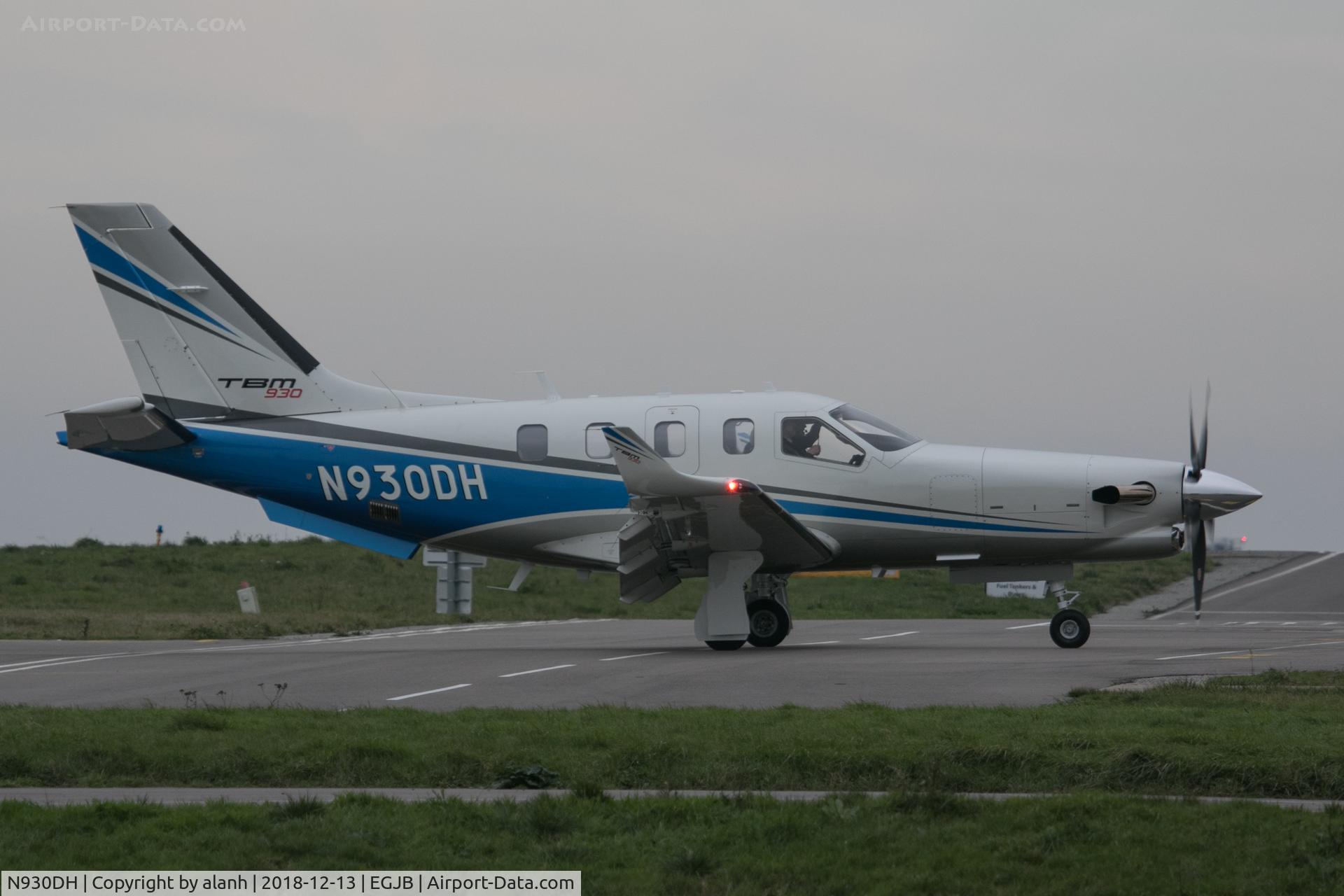 N930DH, 2018 Daher TBM-930 C/N 1257, Taxiing to the west parking at Guernsey