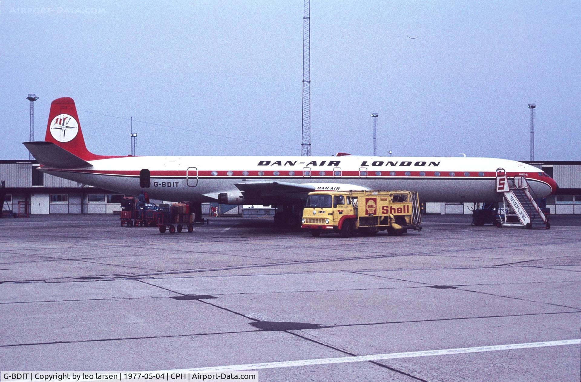 G-BDIT, 1962 De Havilland DH.106 Comet 4C C/N 6467, Copenhagen 4.5.1977