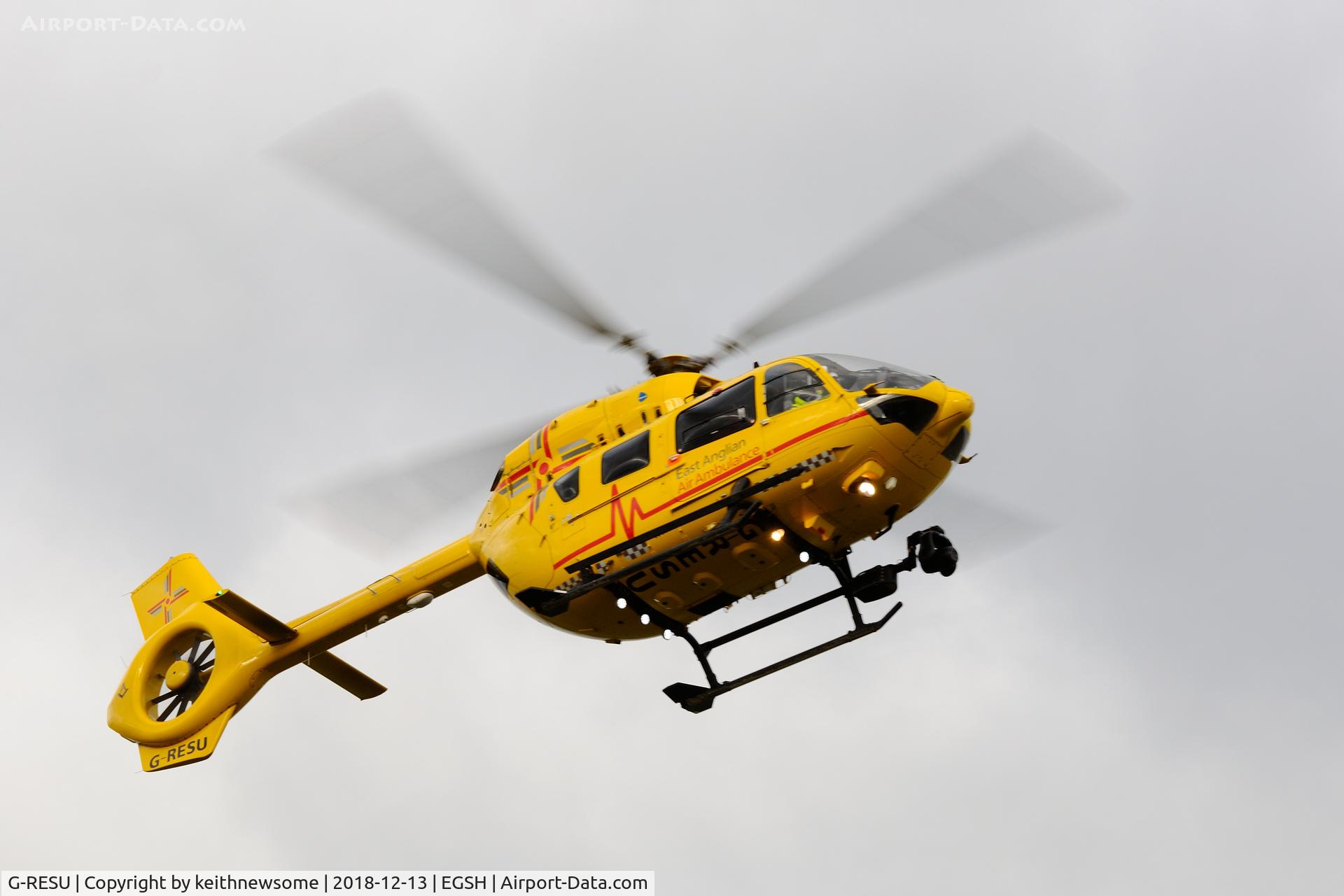 G-RESU, 2015 Airbus Helicopters EC-145T-2 (BK-117D-2) C/N 20052, Helimed 85A returning to base.