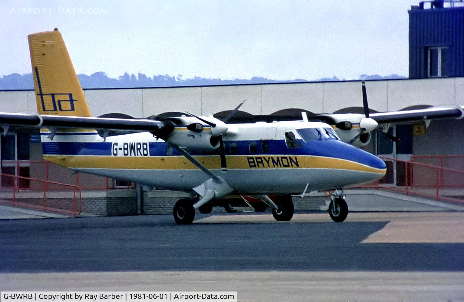 G-BWRB, 1980 De Havilland Canada DHC-6-300 Twin Otter C/N 691, G-BWRB   De Havilland Canada DHC-6-300 Twin Otter [691] (Brymon Airways) (Place & Date unknown)  @1981