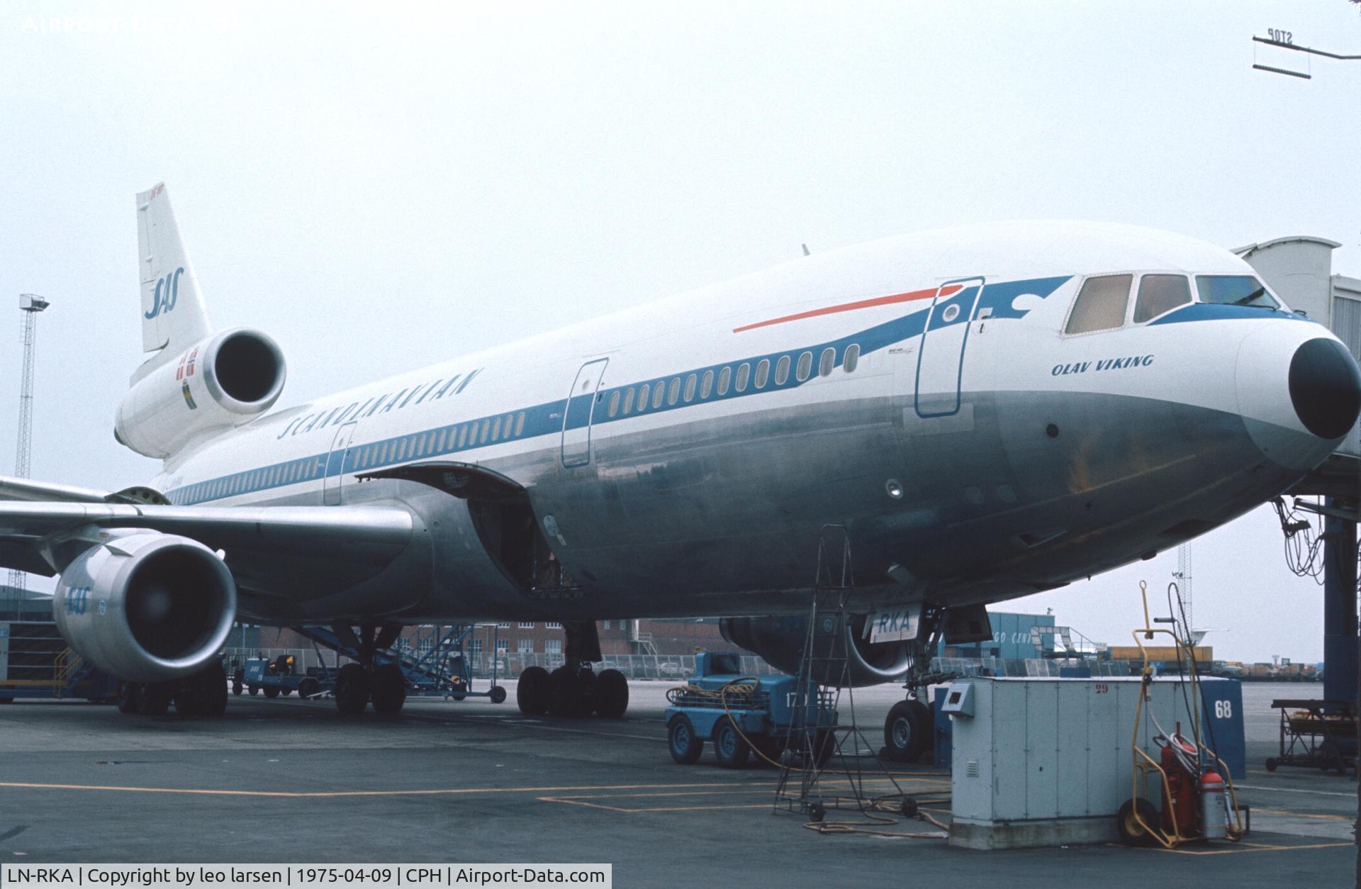 LN-RKA, 1974 Douglas DC-10-30 C/N 46868, Copenhagen 9.4.1975