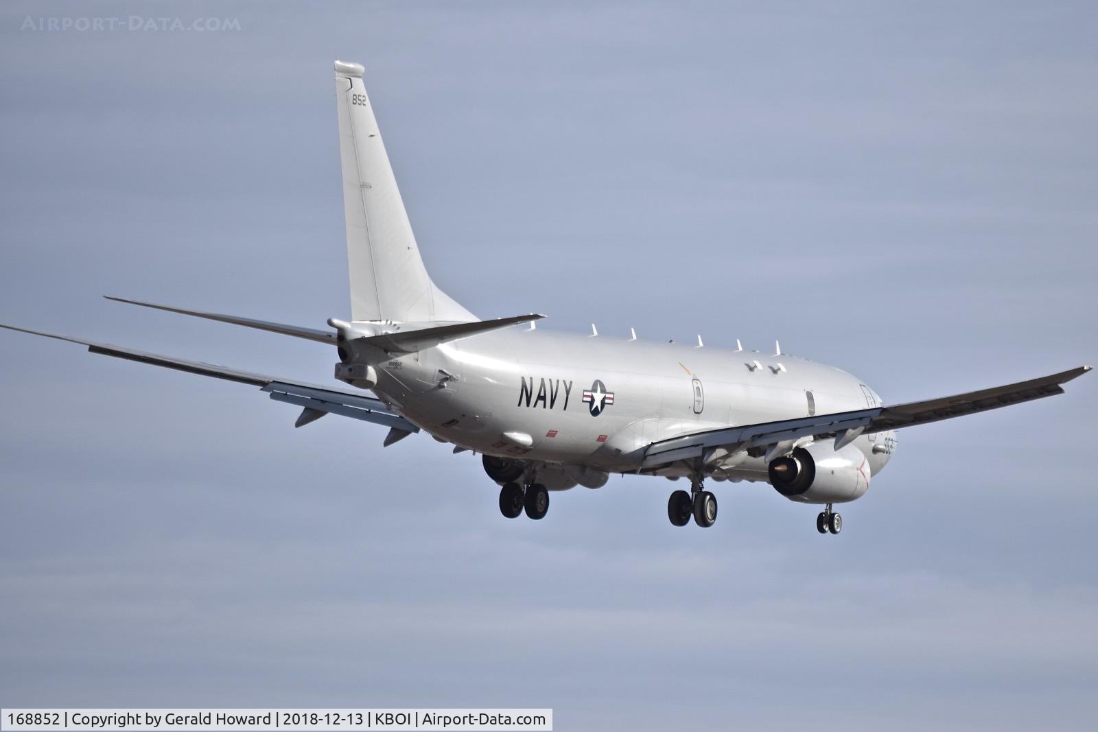 168852, 2015 Boeing P-8A Poseidon C/N 44144, Departing BOI.