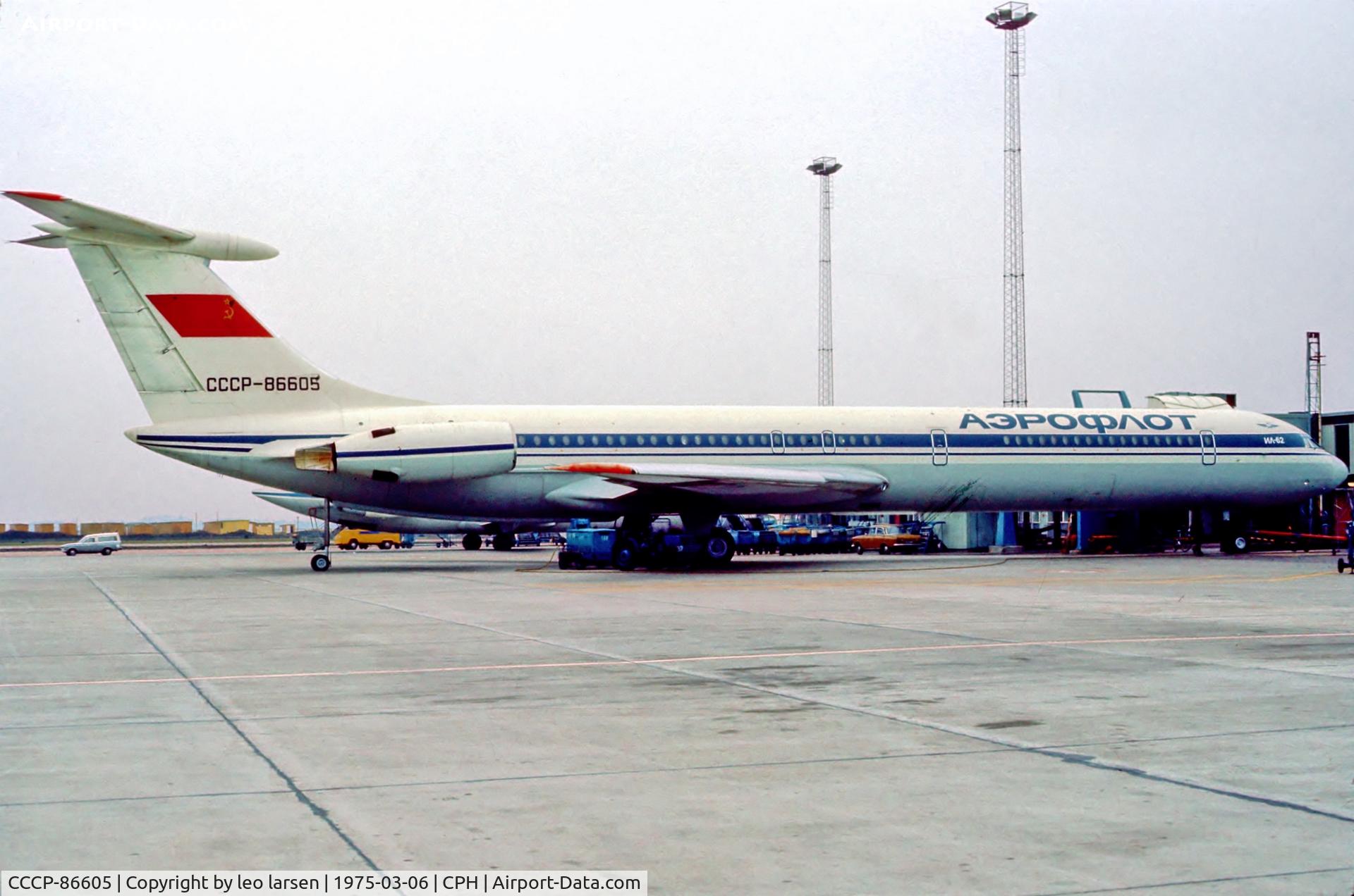 CCCP-86605, 1974 Ilyushin IL-62 C/N 41701, Copenhagen 6.3.1975