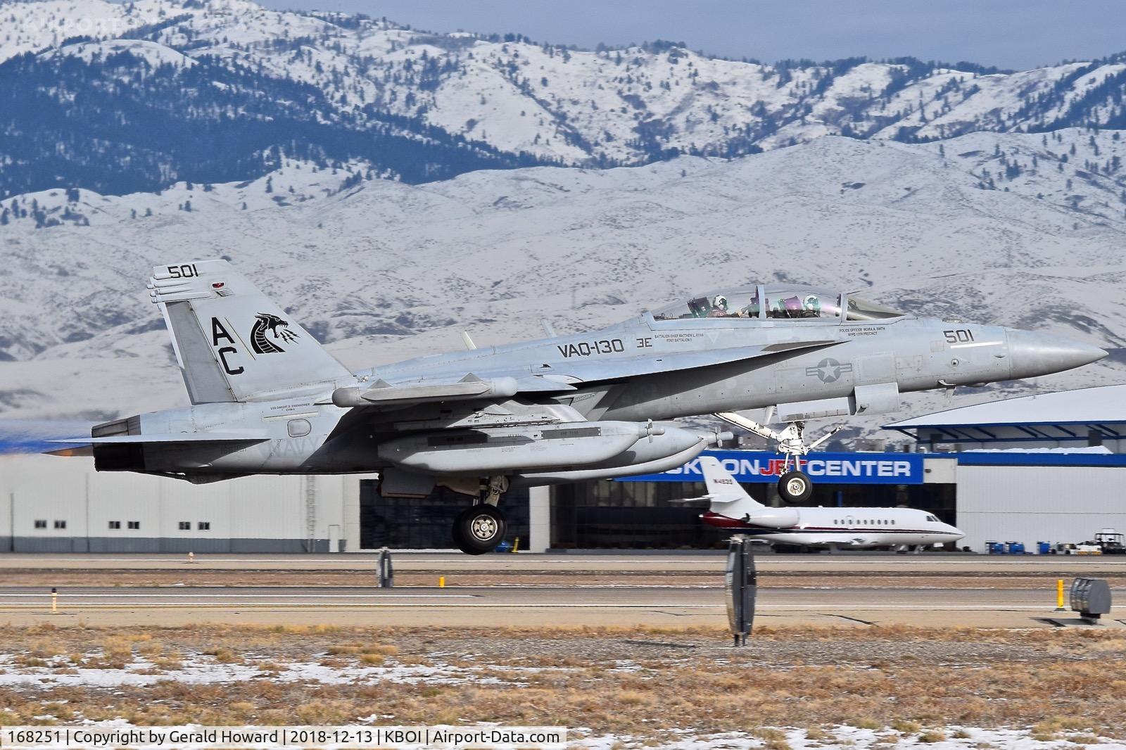 168251, Boeing EA-18G Growler C/N G-33, Take off from RWY 10R.  VAQ-130 