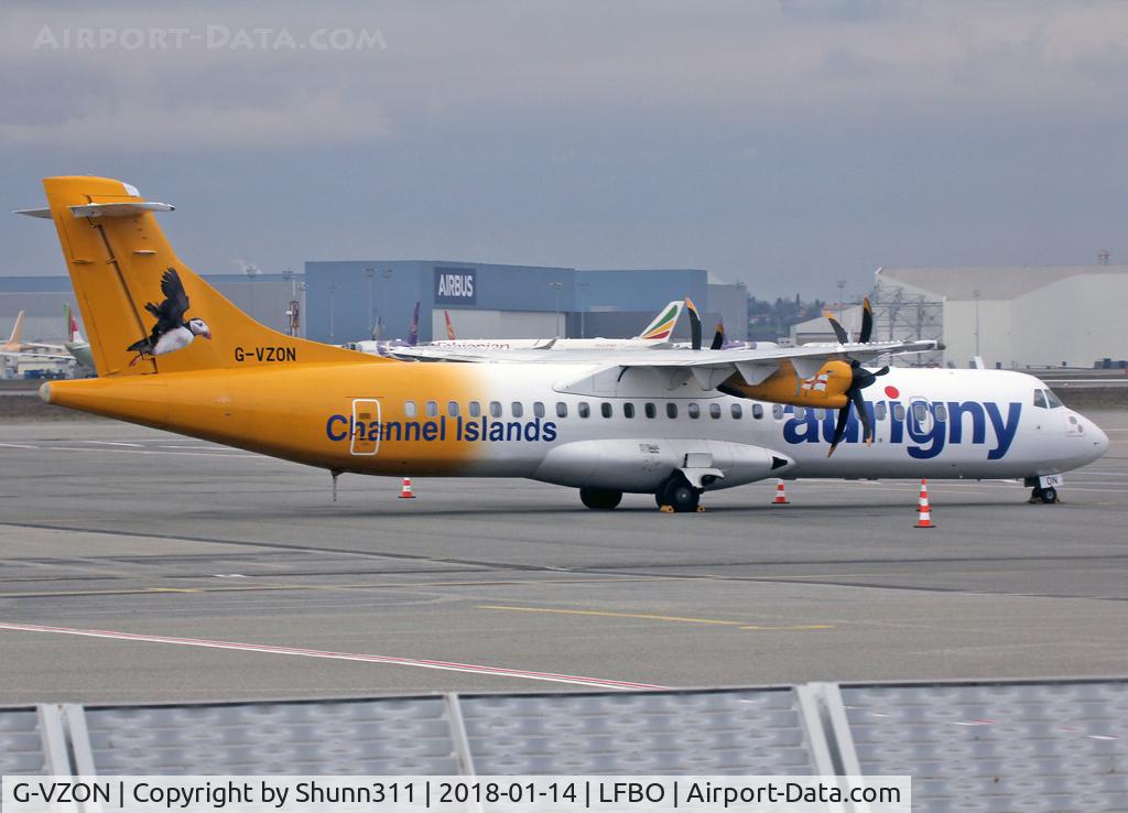 G-VZON, 2009 ATR 72-212A C/N 853, Parked at the General Aviation area...
