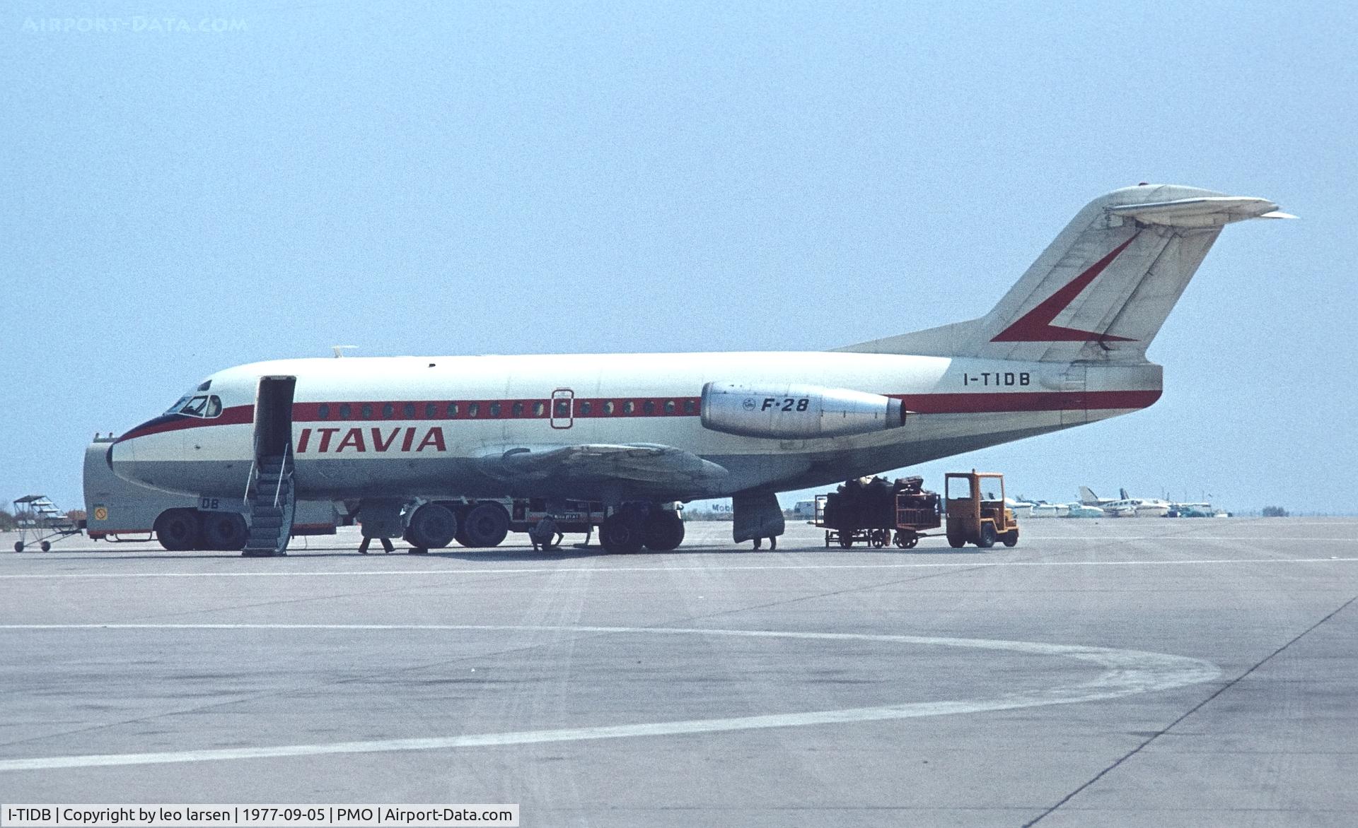 I-TIDB, 1969 Fokker F.28-1000 Fellowship C/N 11006, Palermo 5.9.1977