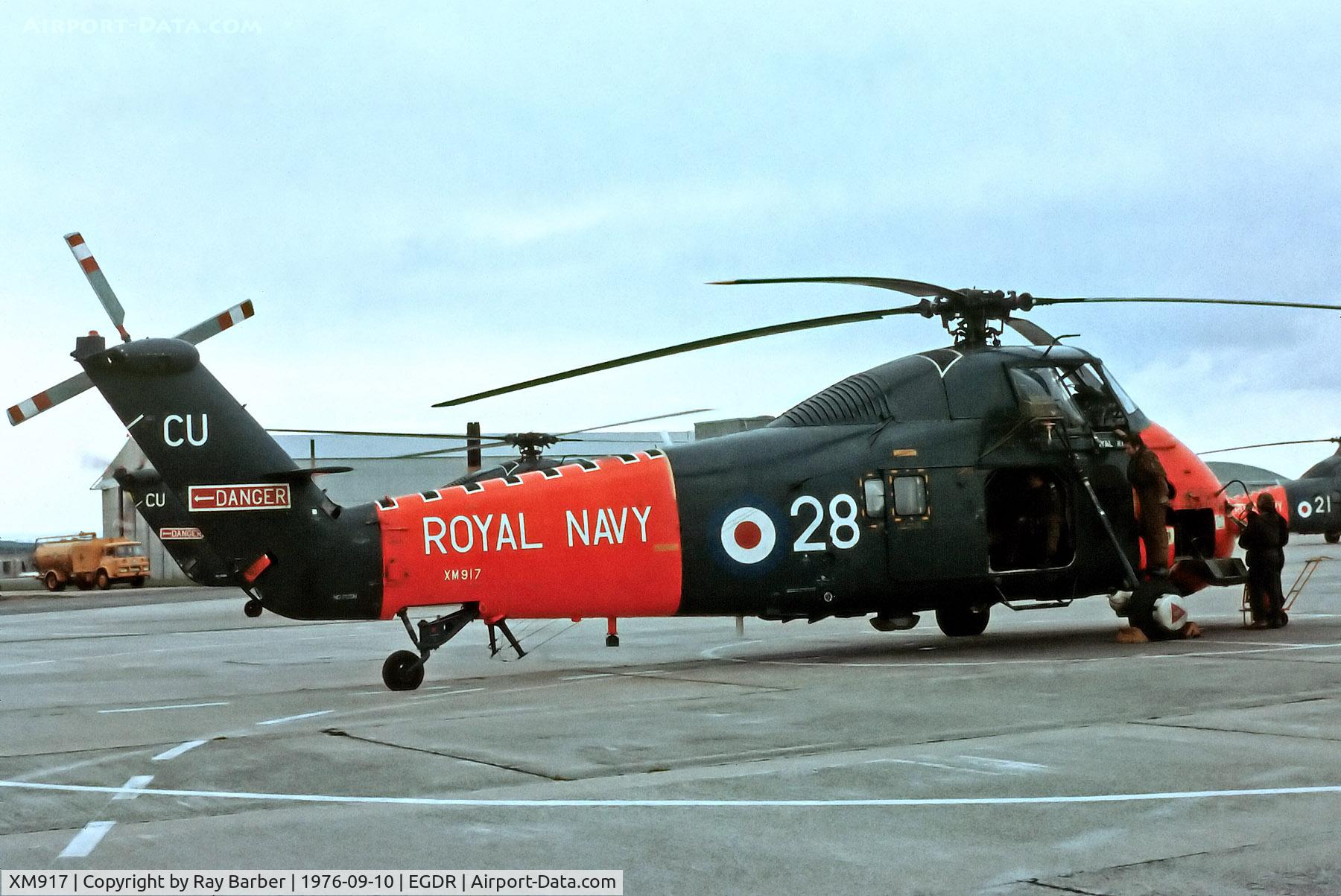 XM917, 1961 Westland Wessex HAS.1 C/N WA38, XM917   Westland WS.58 HAS.1 Wessex [WA38] (Royal Navy) RNAS Culdrose~G 10/09/1976. From a slide.  Broken up Lee-on-Solent 1990.