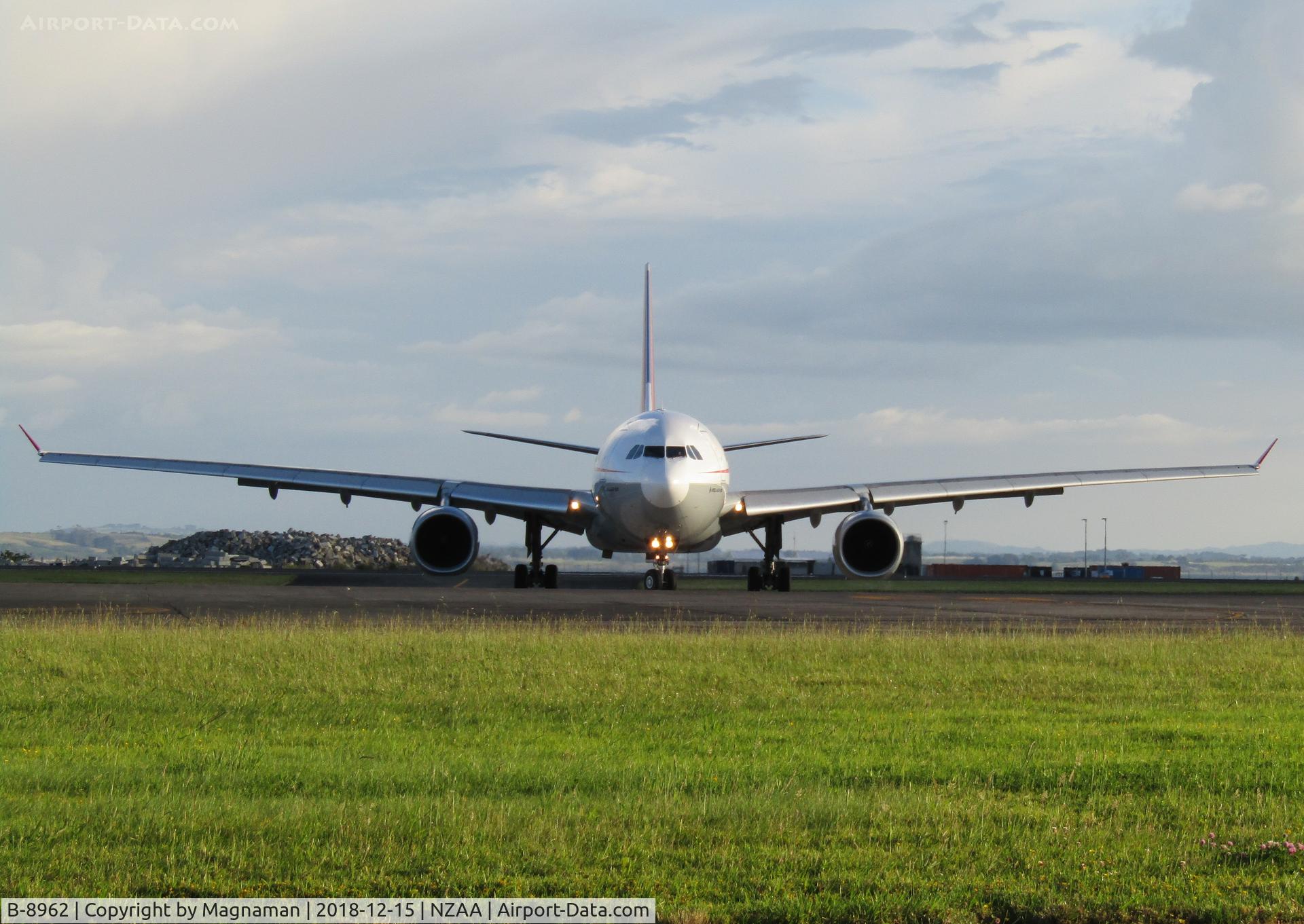B-8962, 2017 Airbus A330-243 C/N 1780, turning off runway