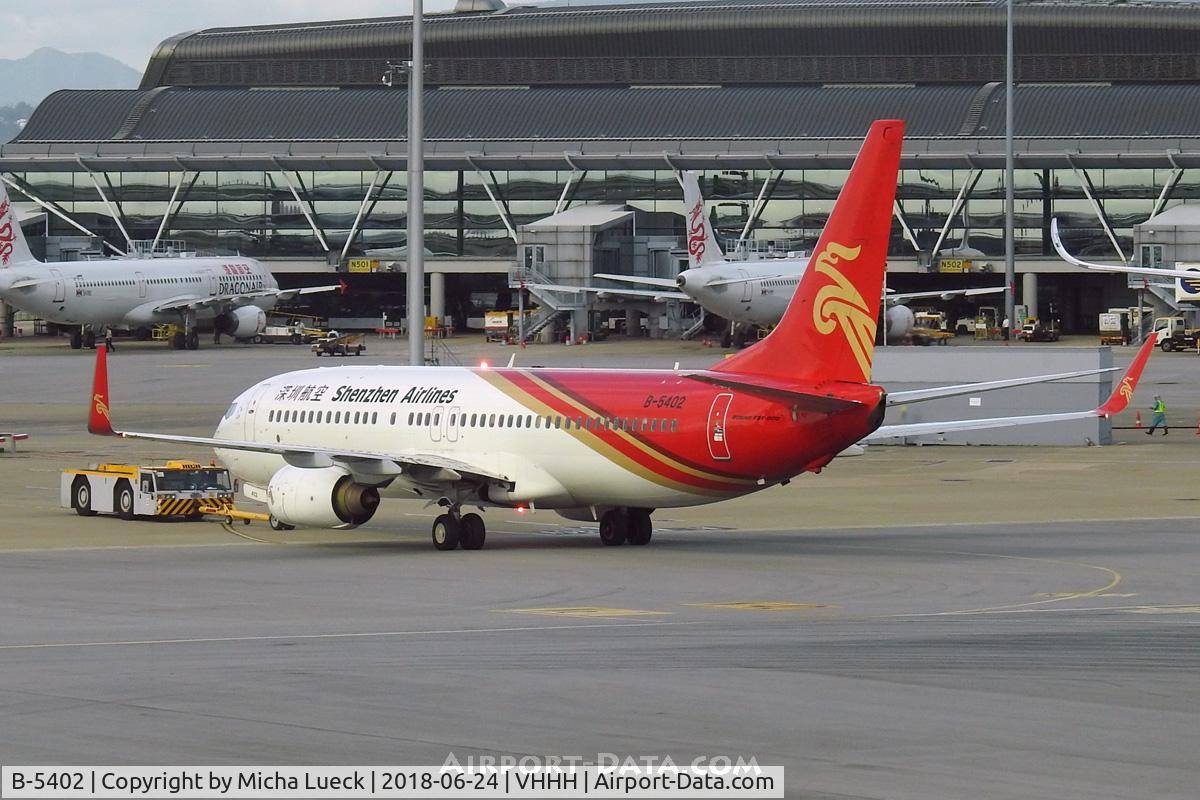 B-5402, 2008 Boeing 737-87L C/N 35531, At Hong Kong