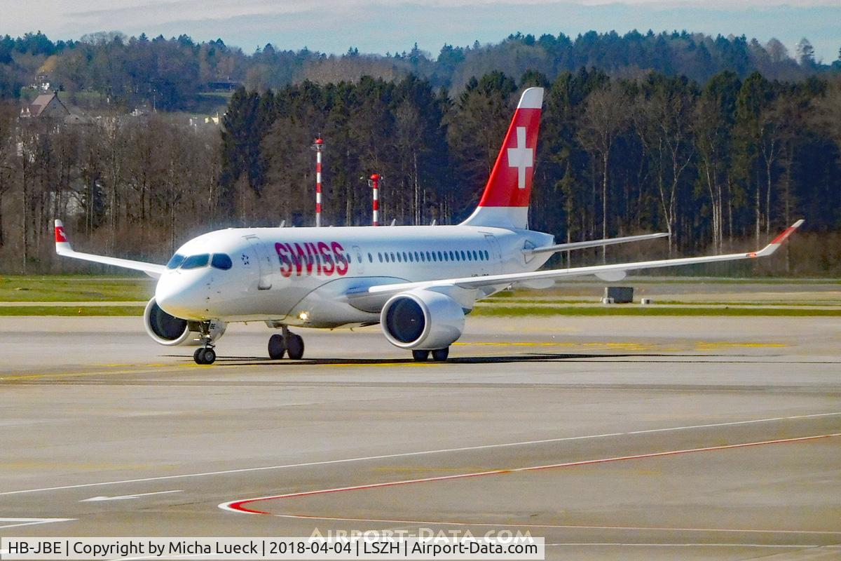 HB-JBE, 2016 Bombardier CSeries CS100 (BD-500-1A10) C/N 50014, At Zurich