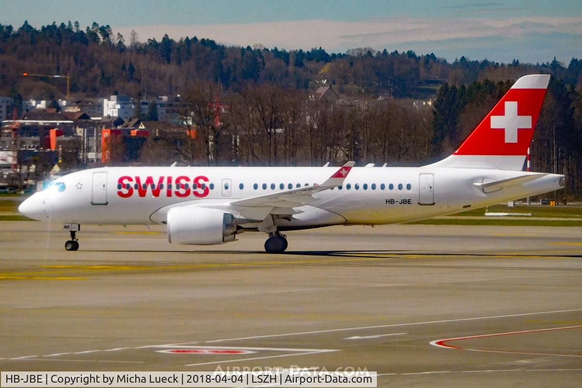 HB-JBE, 2016 Bombardier CSeries CS100 (BD-500-1A10) C/N 50014, At Zurich