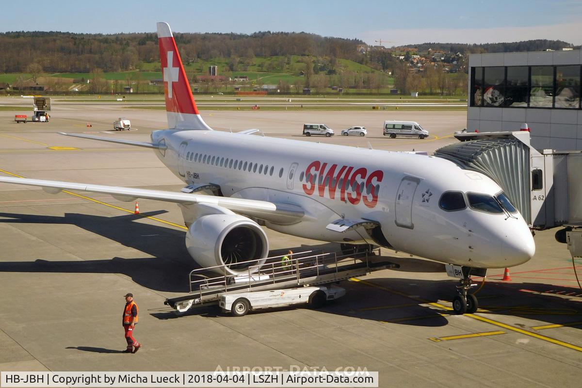 HB-JBH, 2017 Bombardier CSeries CS100 (BD-500-1A10) C/N 50017, At Zurich