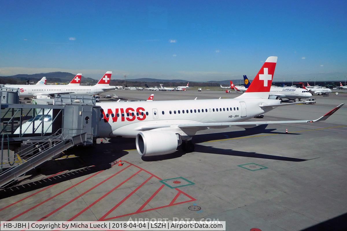 HB-JBH, 2017 Bombardier CSeries CS100 (BD-500-1A10) C/N 50017, At Zurich