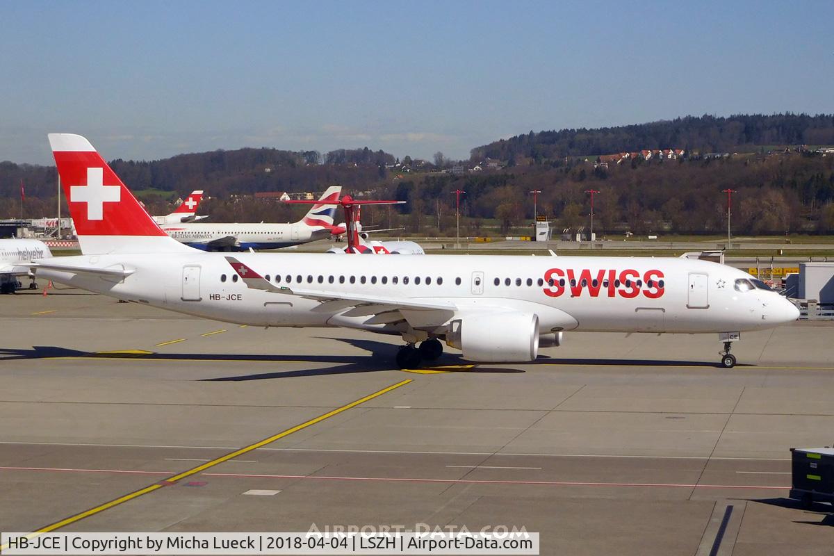 HB-JCE, 2017 Bombardier CSeries CS300 (BD-500-1A11) C/N 55014, At Zurich
