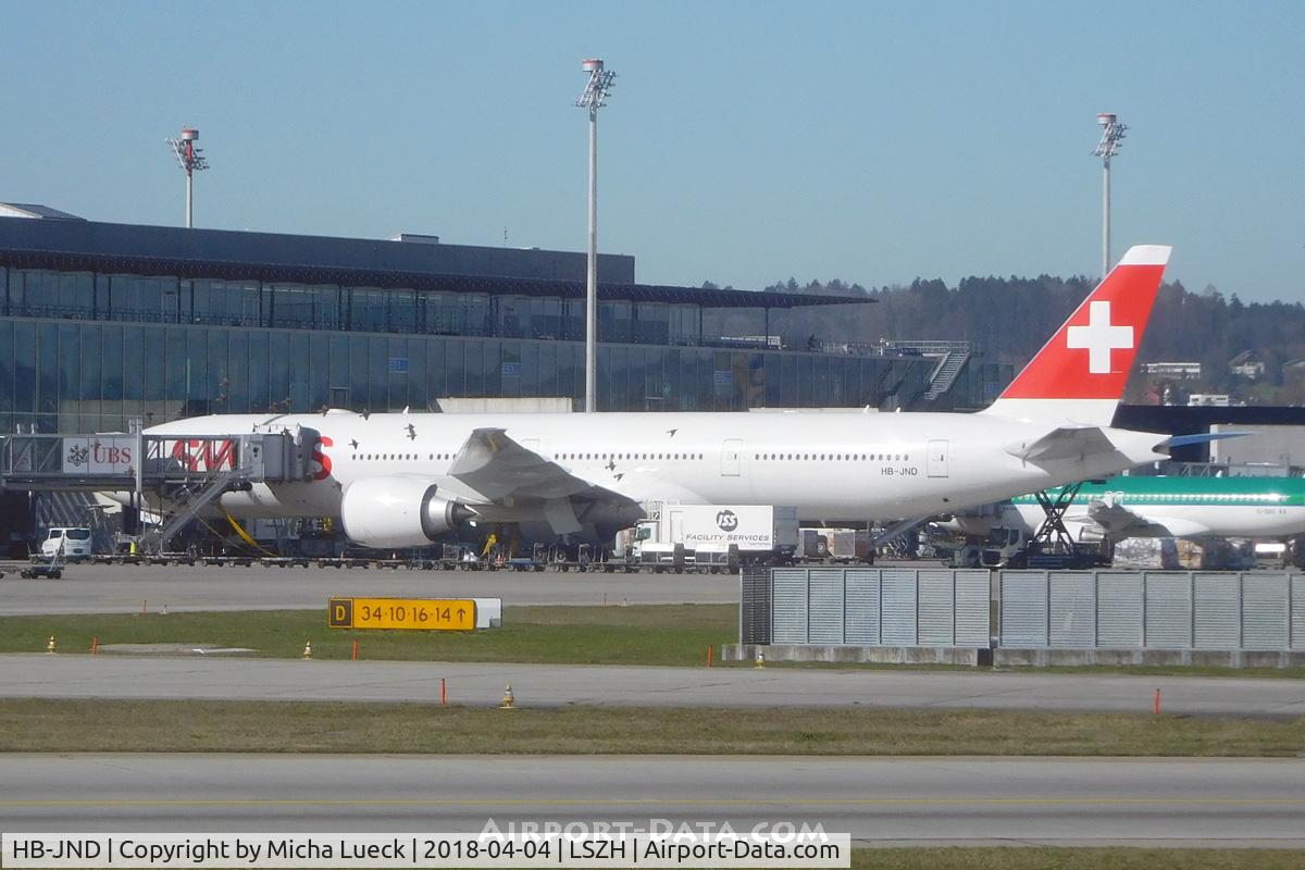 HB-JND, 2016 Boeing 777-3DE/ER C/N 44585, At Zurich