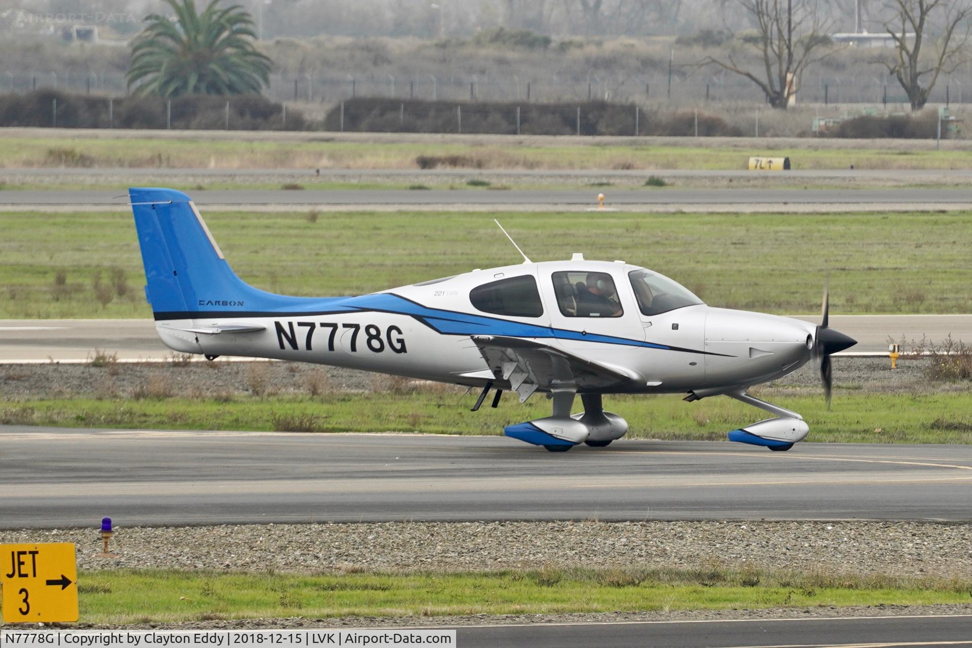 N7778G, 2015 Cirrus SR22T C/N 1145, Livermore Airport California 2018.