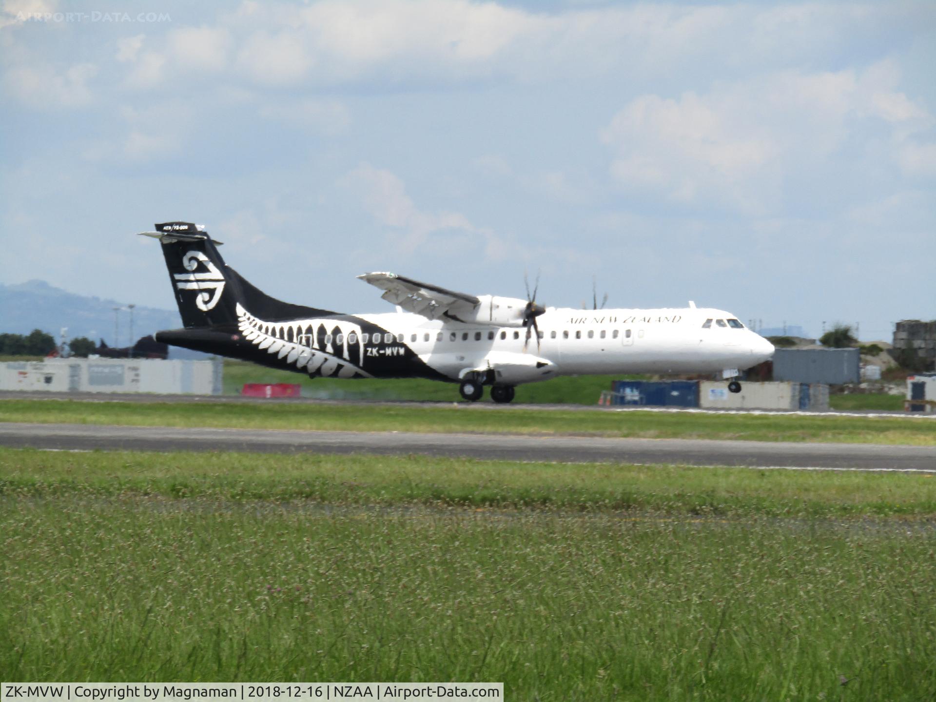 ZK-MVW, 2018 ATR 72-600 C/N 1525, landing at AKL