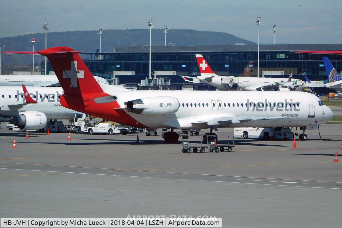 HB-JVH, 1990 Fokker 100 (F-28-0100) C/N 11324, At Zurich