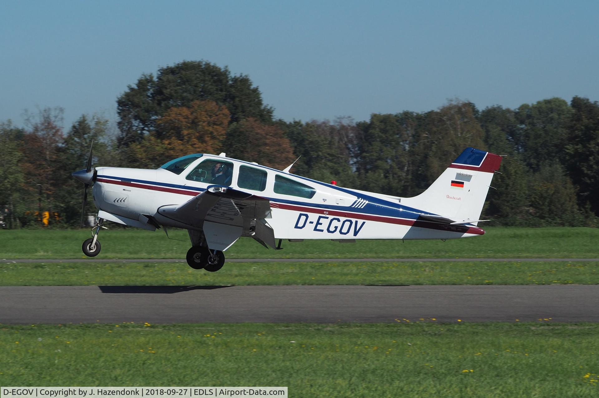 D-EGOV, 1991 Beech F33A Bonanza C/N CE-1576, Landing at Stadtlohn