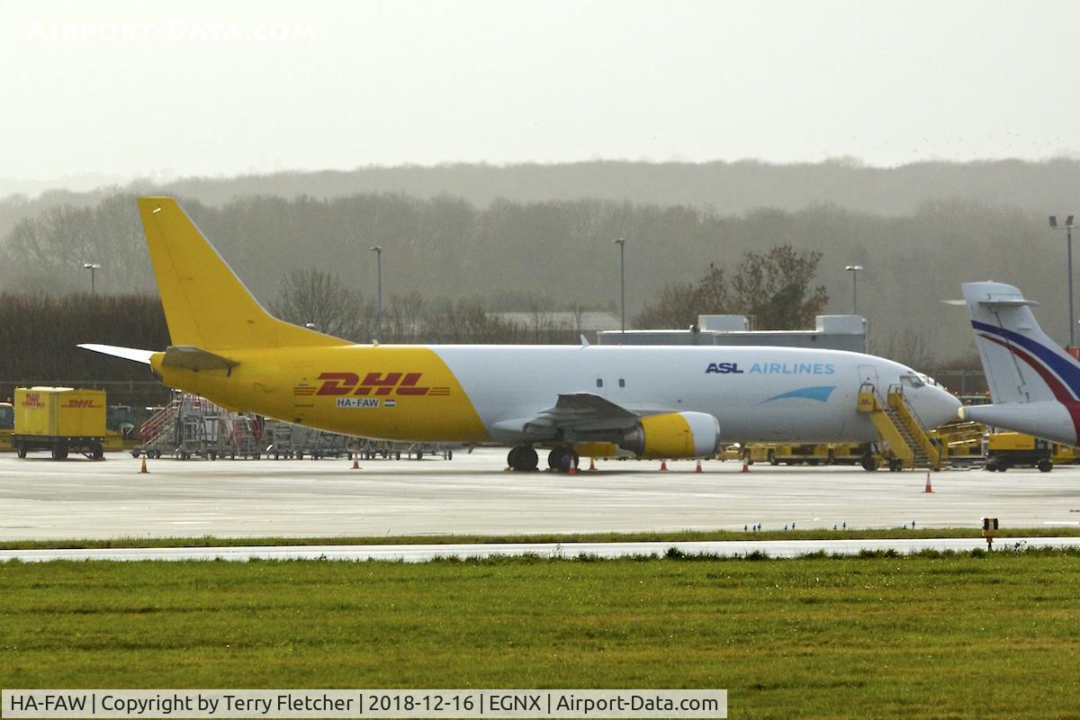 HA-FAW, 1990 Boeing 737-476 C/N 24435, at East Midlands airport