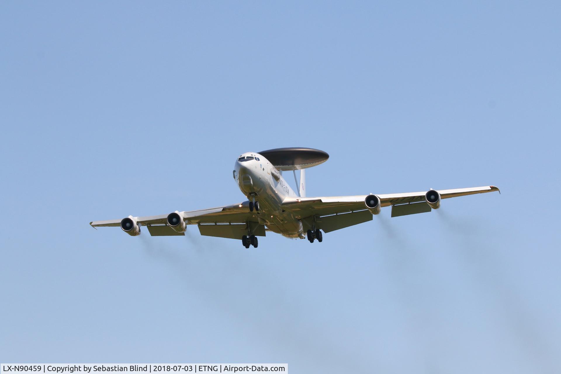 LX-N90459, 1985 Boeing E-3A Sentry C/N 22854, LX-N 90459 landing at homebase Geilenkirchen, Germany