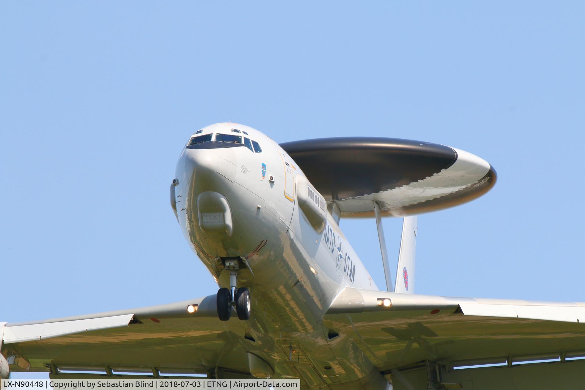 LX-N90448, 1982 Boeing E-3A Sentry C/N 22843, LX-N 90448 landing at homebase Geilenkirchen, Germany