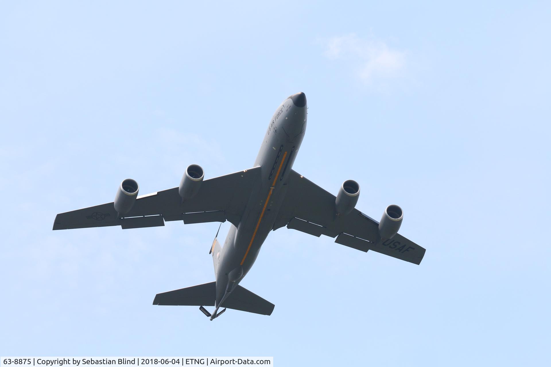 63-8875, 1963 Boeing KC-135R Stratotanker C/N 18723, 8875 Takeoff during 2018 deployment to Geilenkirchen, Germany