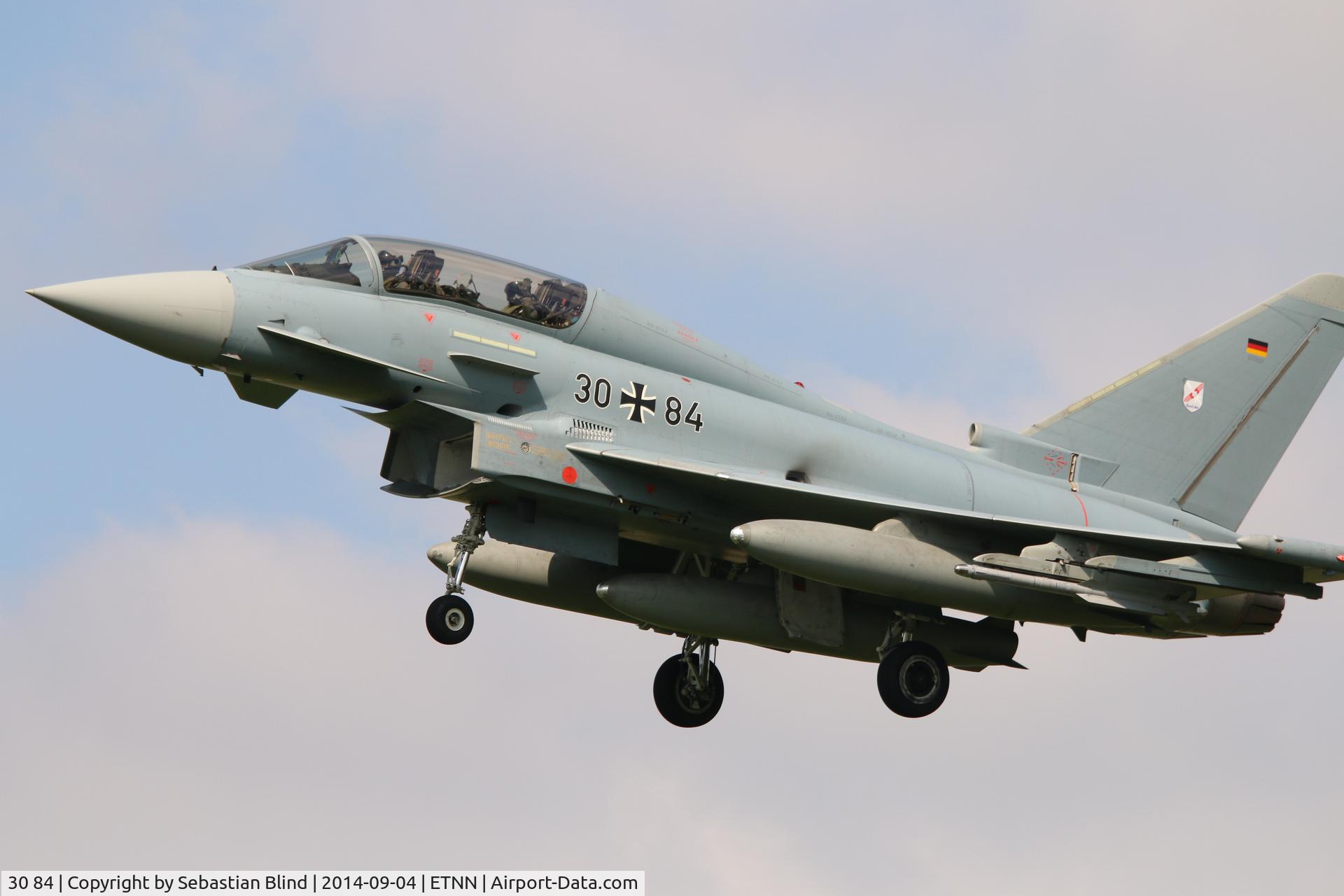 30 84, Eurofighter EF-2000 Typhoon T C/N GT021, landing @ ETNN
