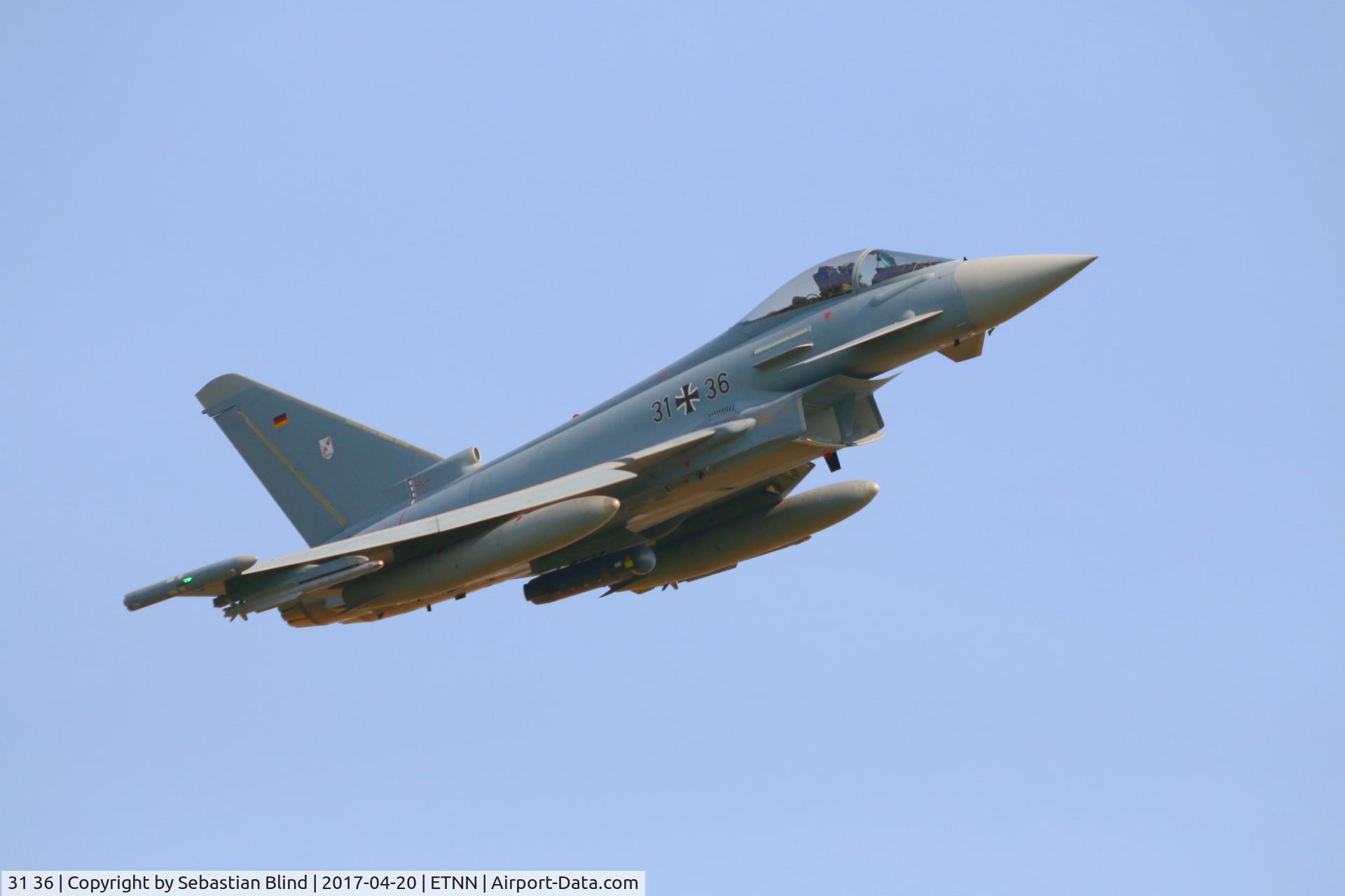 31 36, Eurofighter EF-2000 Typhoon S C/N GS096, approaching ETNN, Germany