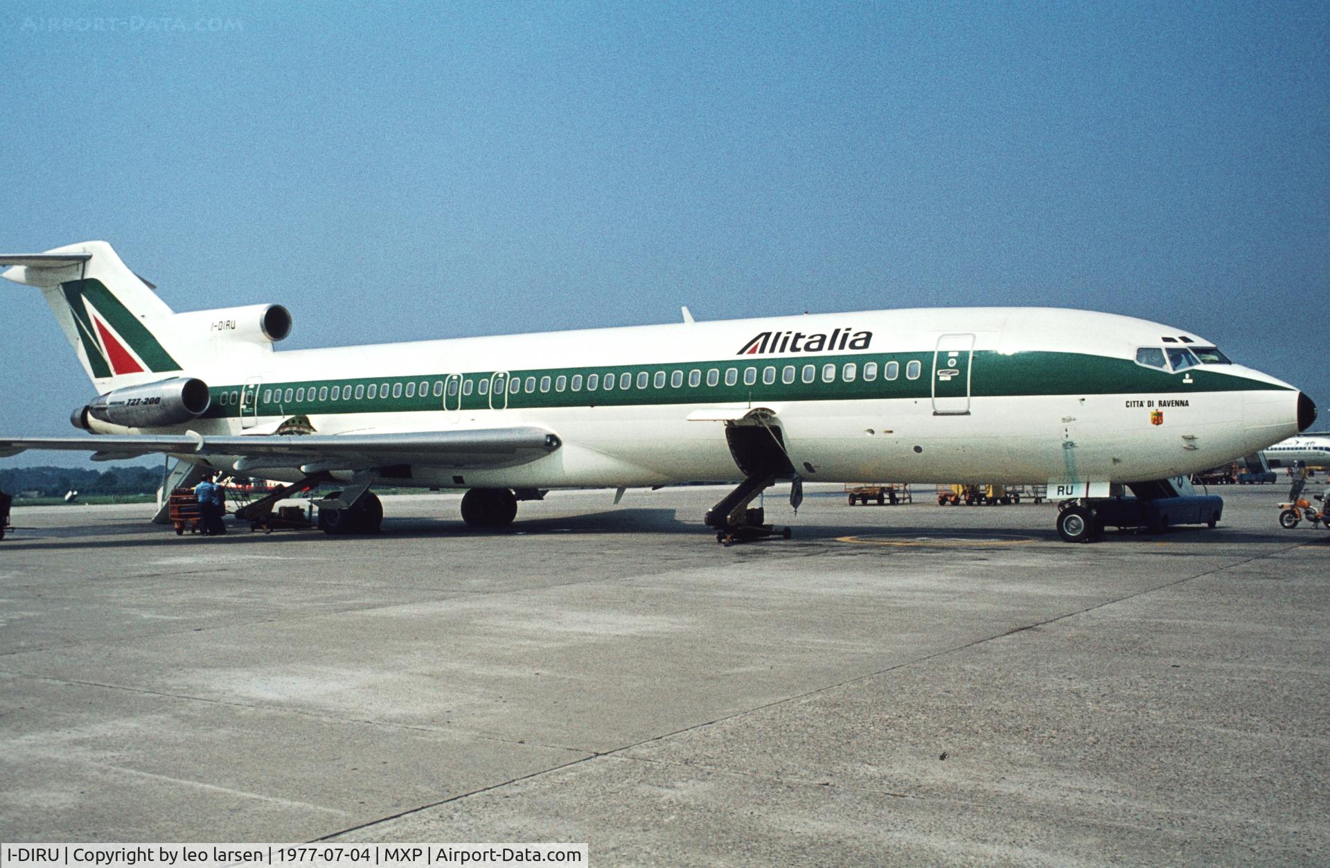 I-DIRU, 1976 Boeing 727-243 C/N 21267, Milano MXP 4.7.1977