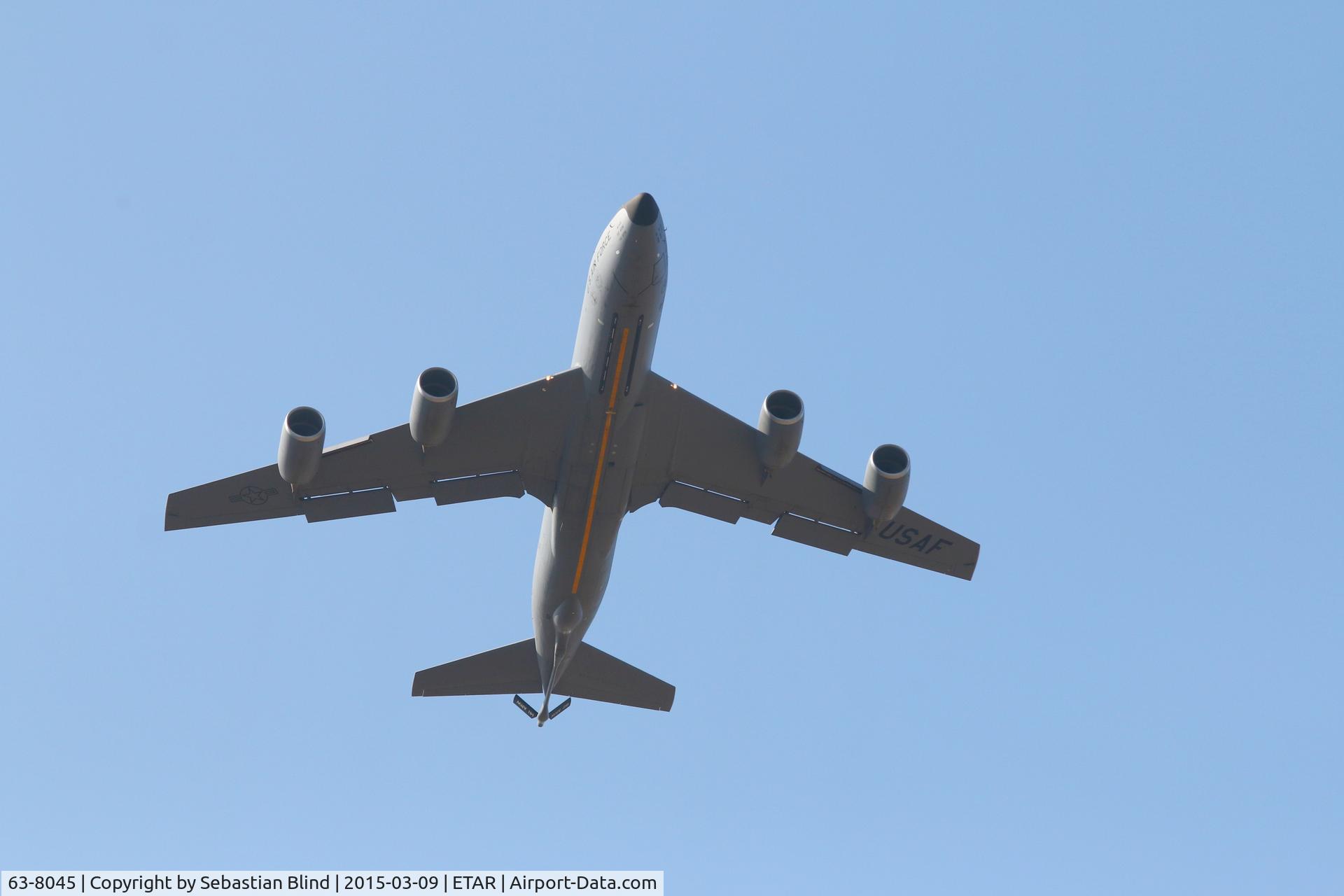 63-8045, 1963 Boeing KC-135R Stratotanker C/N 18662, Takeoff @ Ramstein Air Base, Germany