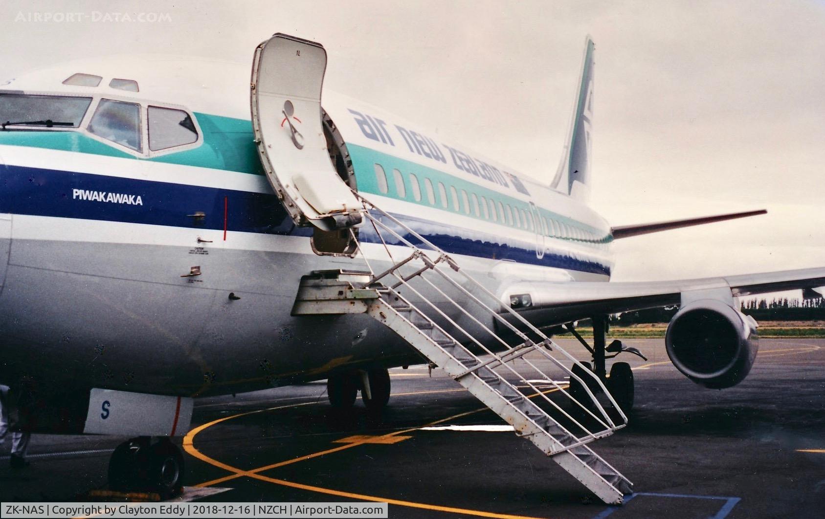 ZK-NAS, 1980 Boeing 737-219 C/N 22088, Christchurch NZ. Early 1990's.