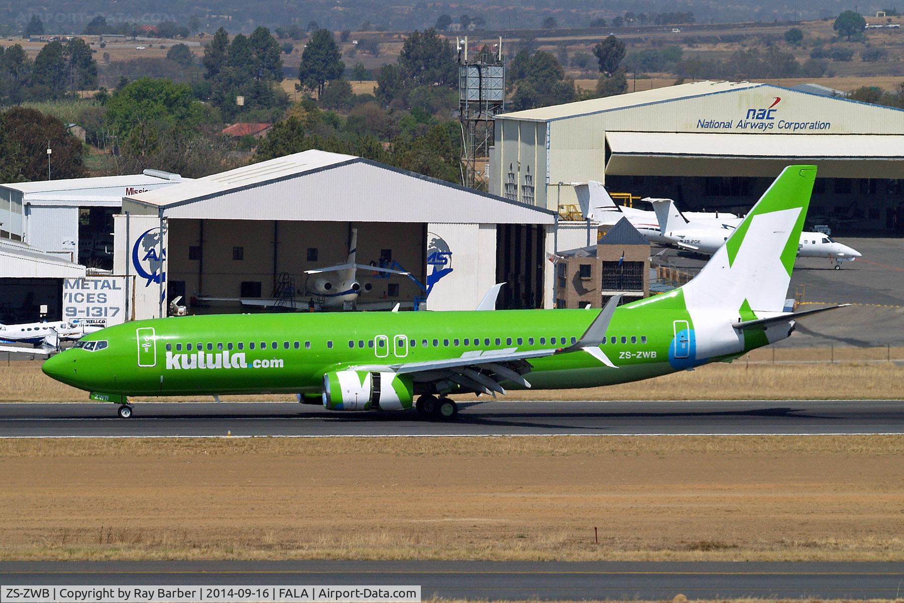 ZS-ZWB, 2012 Boeing 737-8LD C/N 40852, ZS-ZWB   Boeing 737-8LD [40852] (Kulula.com) Lanseria~ZS 16/09/2014