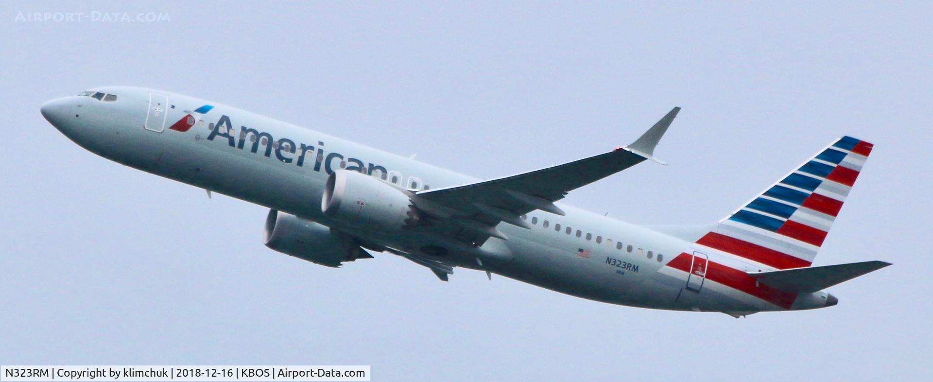 N323RM, 2018 Boeing 737-8 MAX C/N 44453, AA1201 to Miami