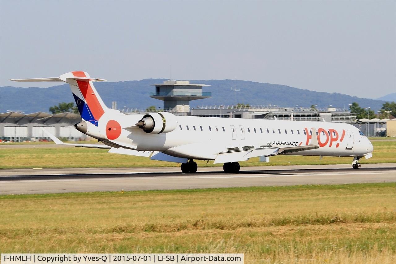 F-HMLH, 2011 Bombardier CRJ-1000EL NG (CL-600-2E25) C/N 19013, Bombardier CRJ-1000EL NG, Reverse thrust landing rwy 15, Bâle-Mulhouse-Fribourg airport (LFSB-BSL)
