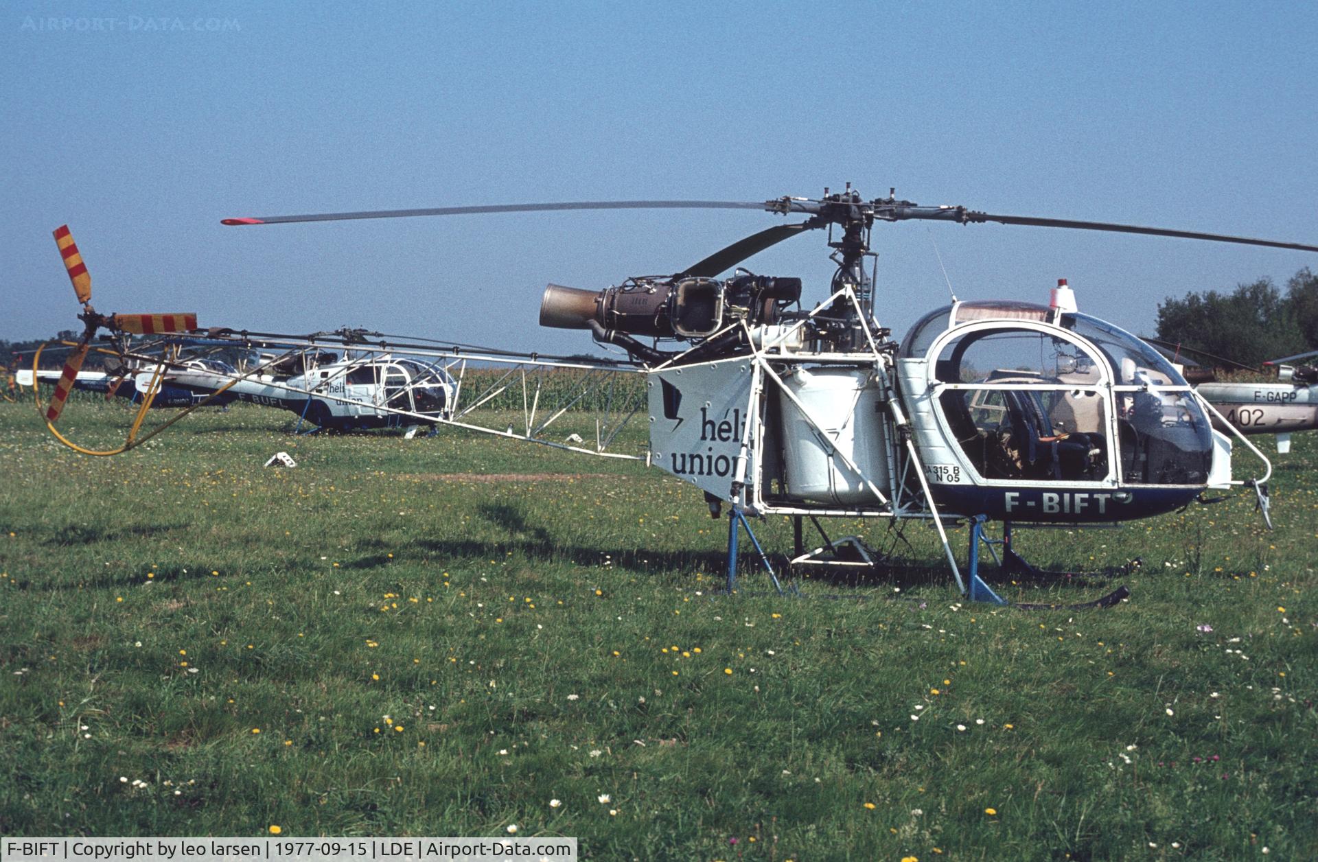 F-BIFT, Aérospatiale SA-315B Lama C/N 05, Tarbes 15.9.1977