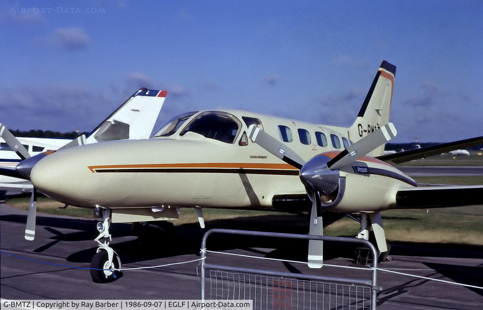 G-BMTZ, 1981 Cessna 441 Conquest II C/N 441-0207, G-BMTZ   Cessna 441 Conquest II [441-0207] (Rogers Aviation Sales Ltd) Farnborough~G 07/09/1986
