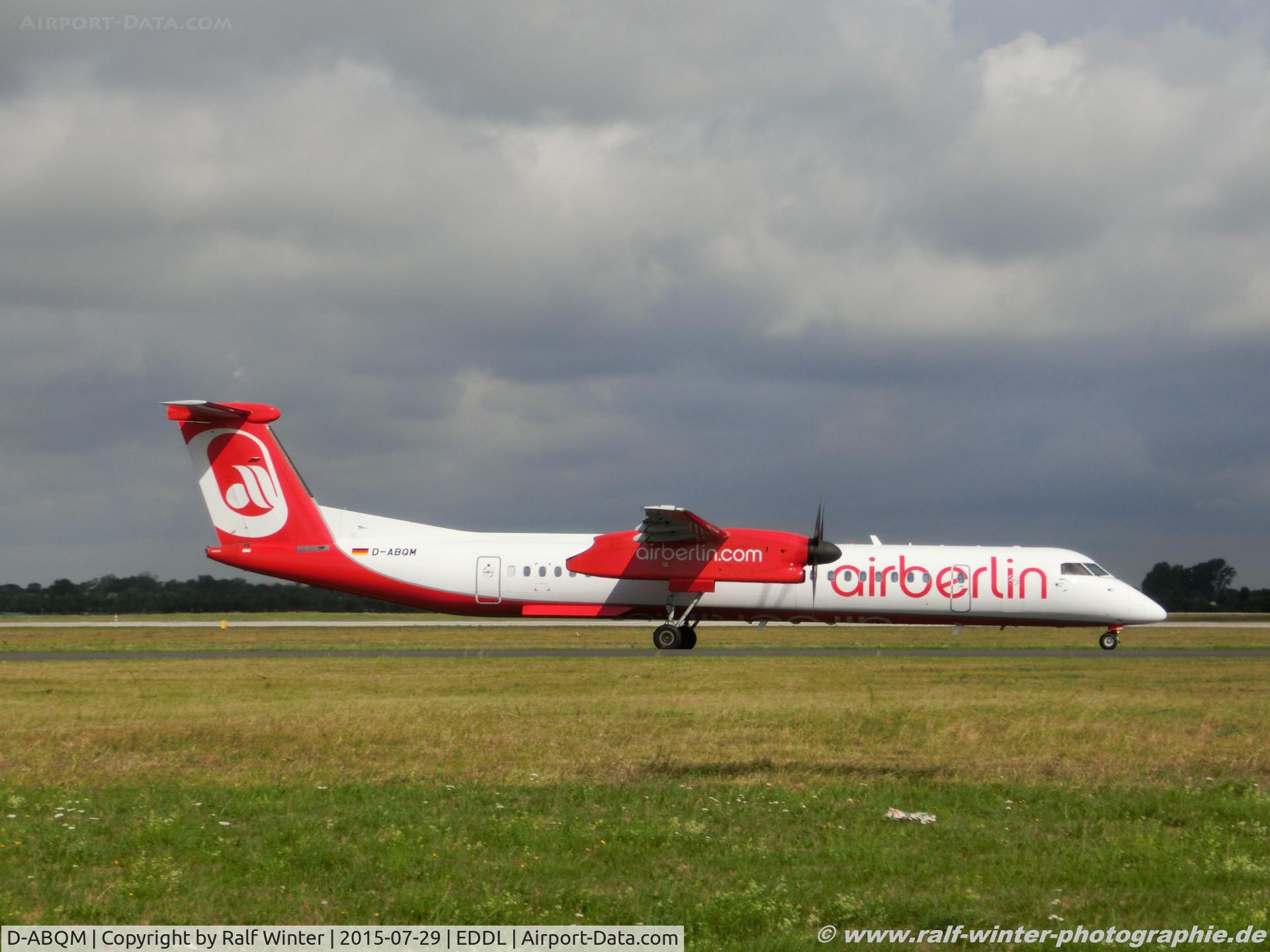 D-ABQM, 2006 De Havilland Canada DHC-8-402Q Dash 8 C/N 4119, De Havilland Canada DHC-8-402 Dash8 - AB BER Air Berlin opby LGW Lufftfahrtgesellschaft Walter - 4119 - D-ABQM - 29.07.2015 - DUS