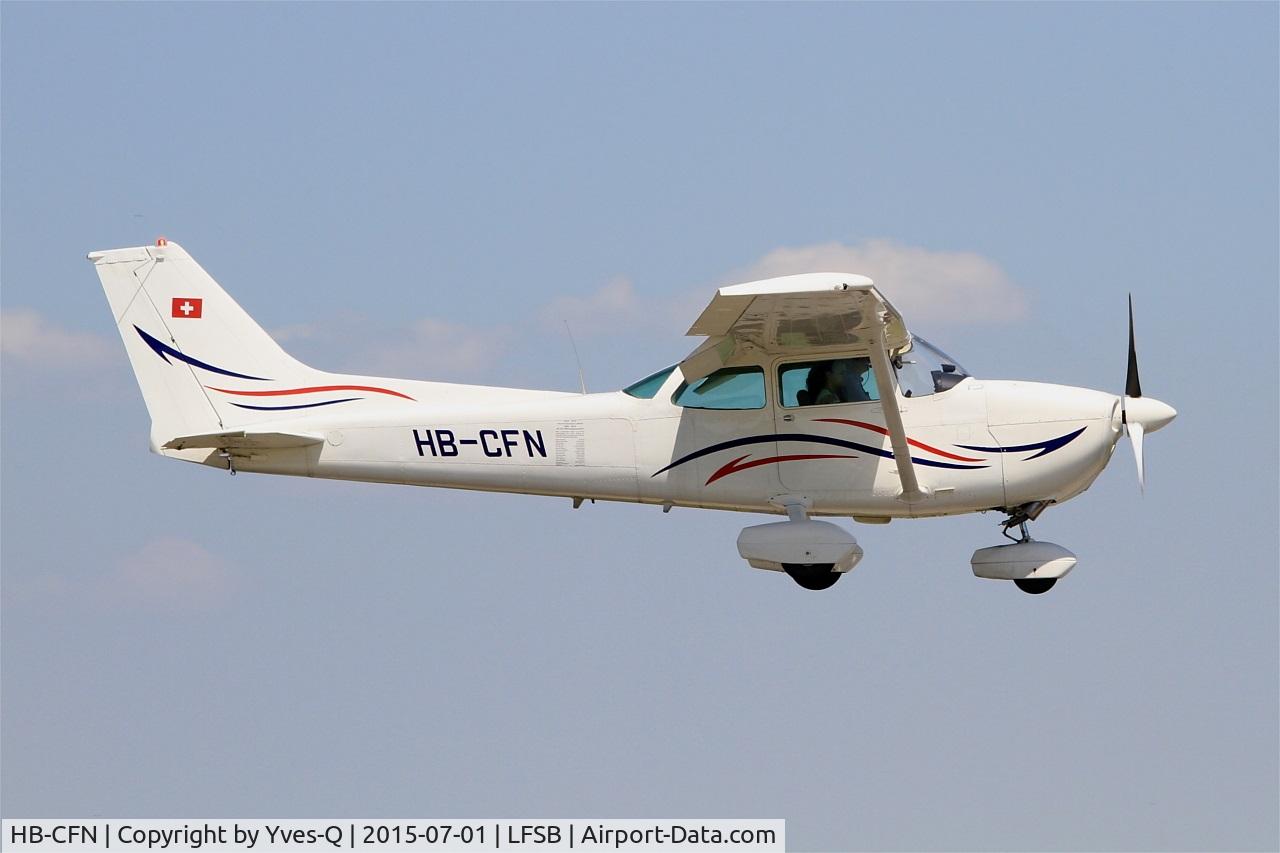 HB-CFN, 1981 Reims F172P C/N 2113, Reims F172P, On final rwy 15, Bâle-Mulhouse-Fribourg airport (LFSB-BSL)