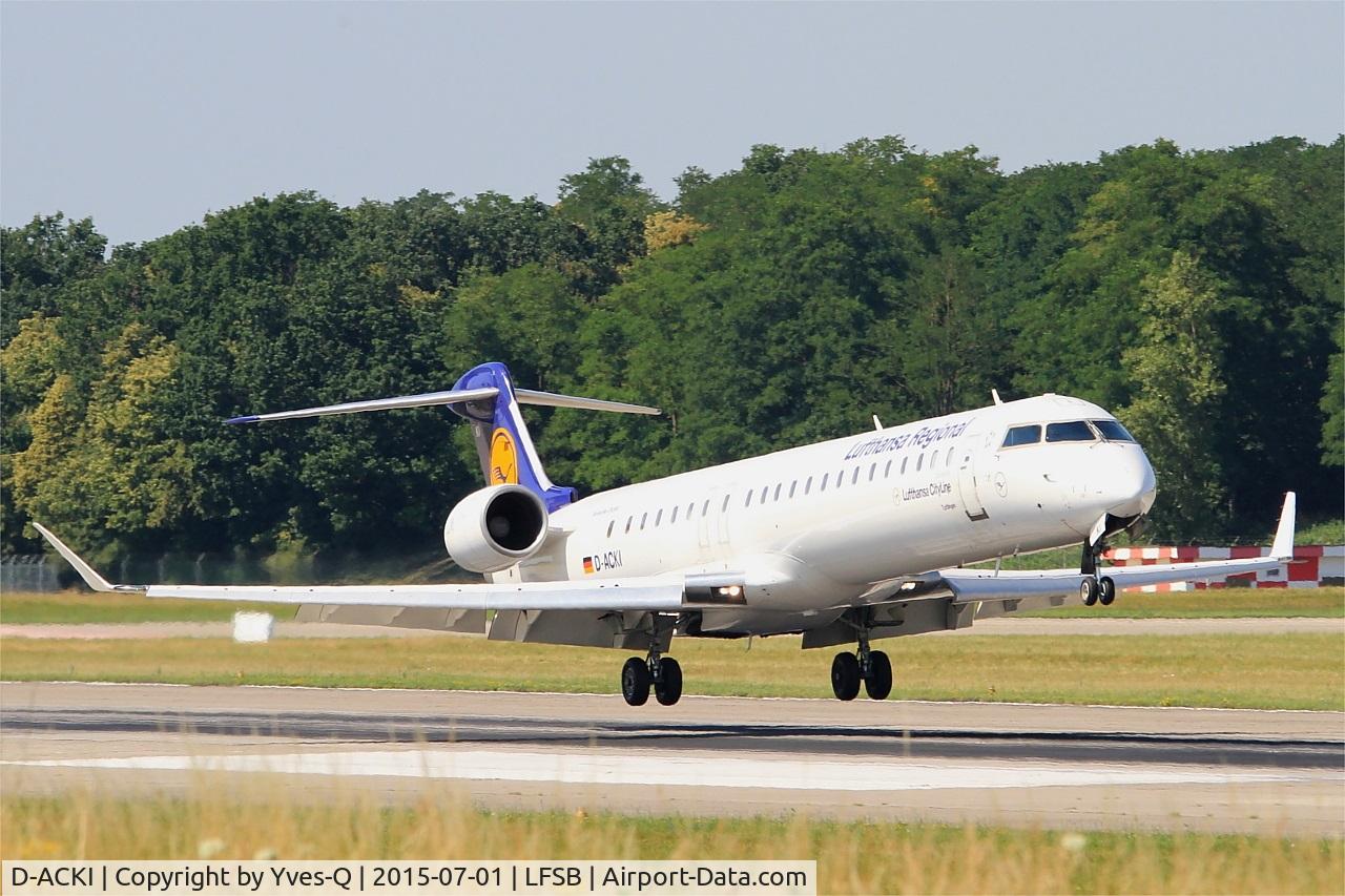 D-ACKI, 2006 Bombardier CRJ-900LR (CL-600-2D24) C/N 15088, Bombardier CRJ-900LR, Landing rwy 15, Bâle-Mulhouse-Fribourg airport (LFSB-BSL)