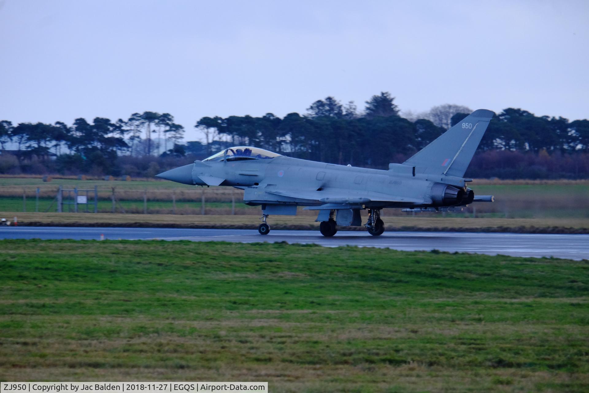 ZJ950, Eurofighter EF-2000 Typhoon FGR.4 C/N BS047, ZJ950 departing RAF Lossiemouth 27/11/18 for a morning sortie