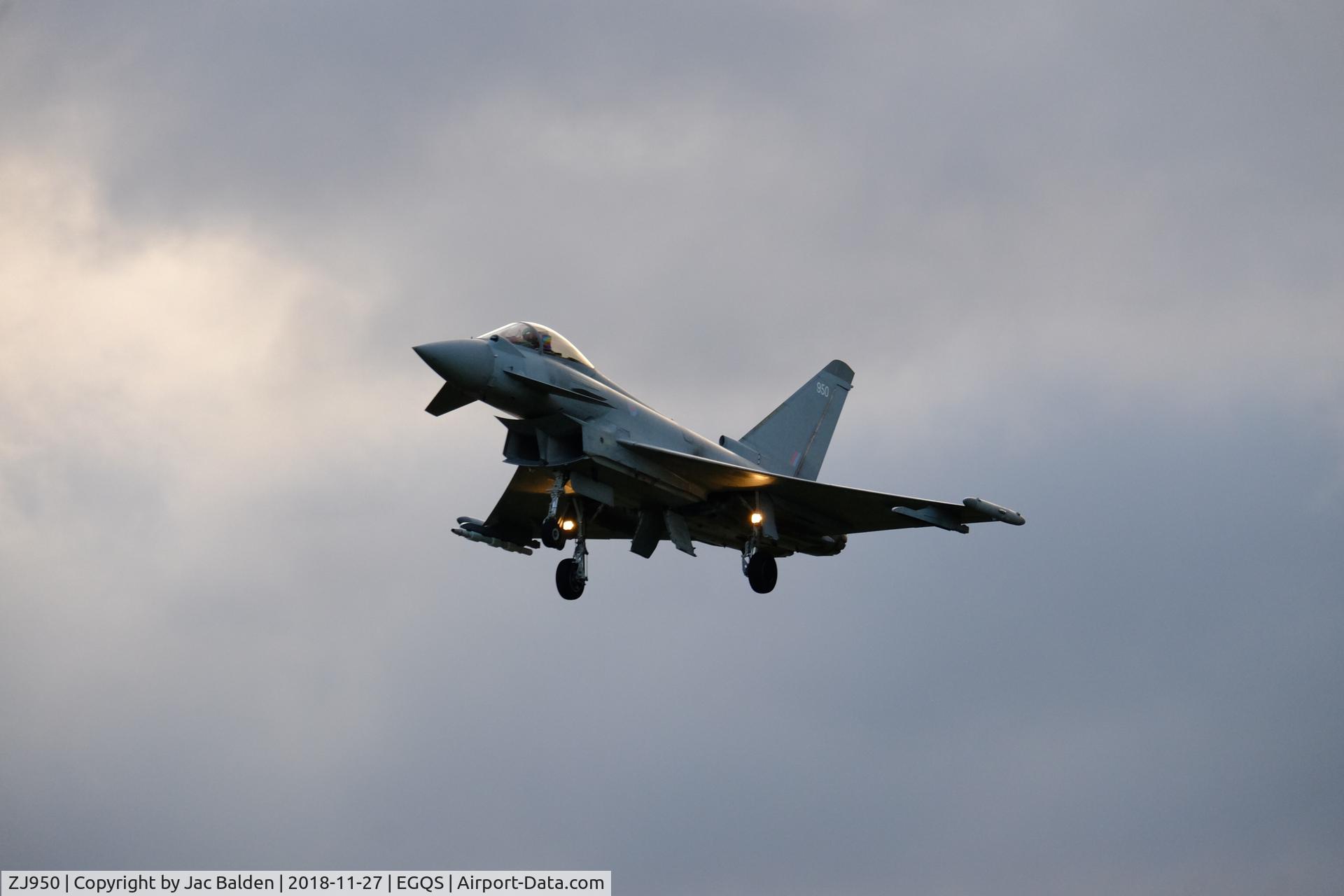 ZJ950, Eurofighter EF-2000 Typhoon FGR.4 C/N BS047, ZJ950 approaching RAF Lossiemouth 27/11/18 before a touch and go